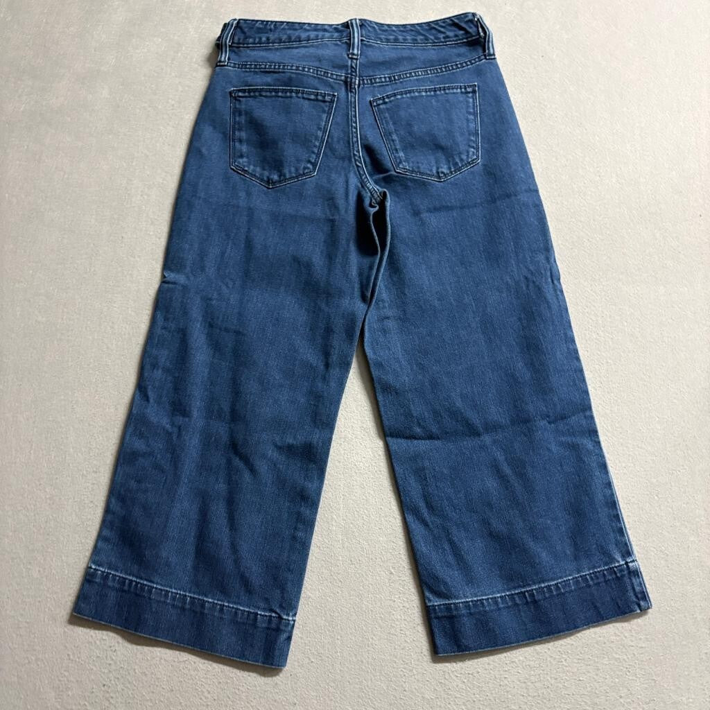 Universal Thread High Rise Wide Leg Crop Jeans Womens Size 2 26 Blue Denim