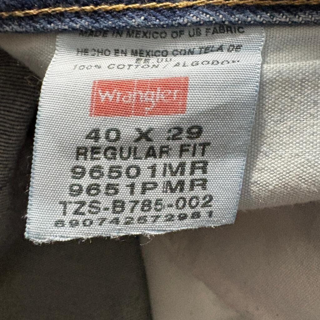 Wrangler Hero Regular Fit Jeans Mens 40x29 Blue Denim 100% Cotton 5-Pocket