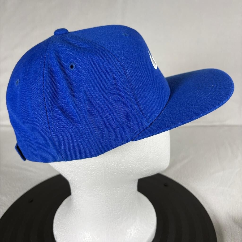 Vintage Nike Swoosh Hat Mens One Size Blue Wool Blend Hook Loop Strapback Cap