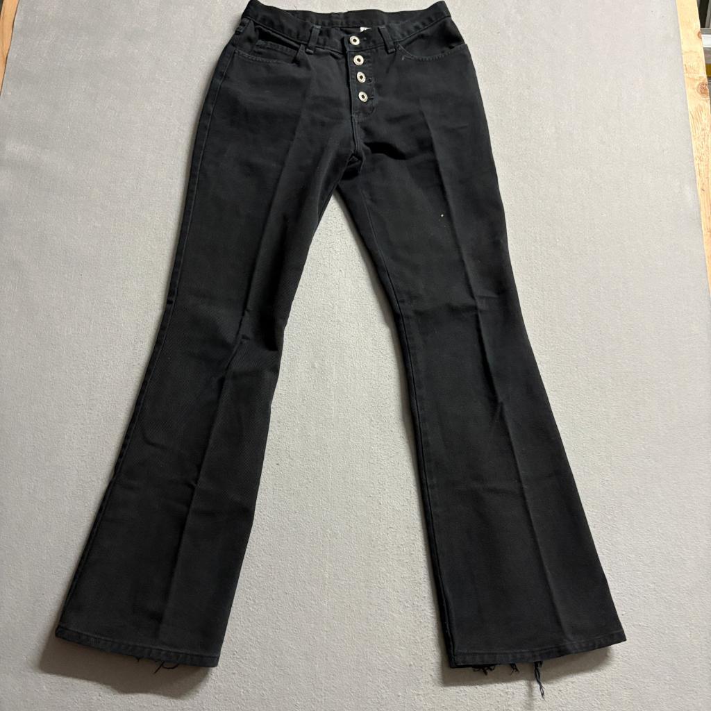 Eunina Vintage Flare Jeans Womens 7 Black High Rise Button Fly Denim Made in USA