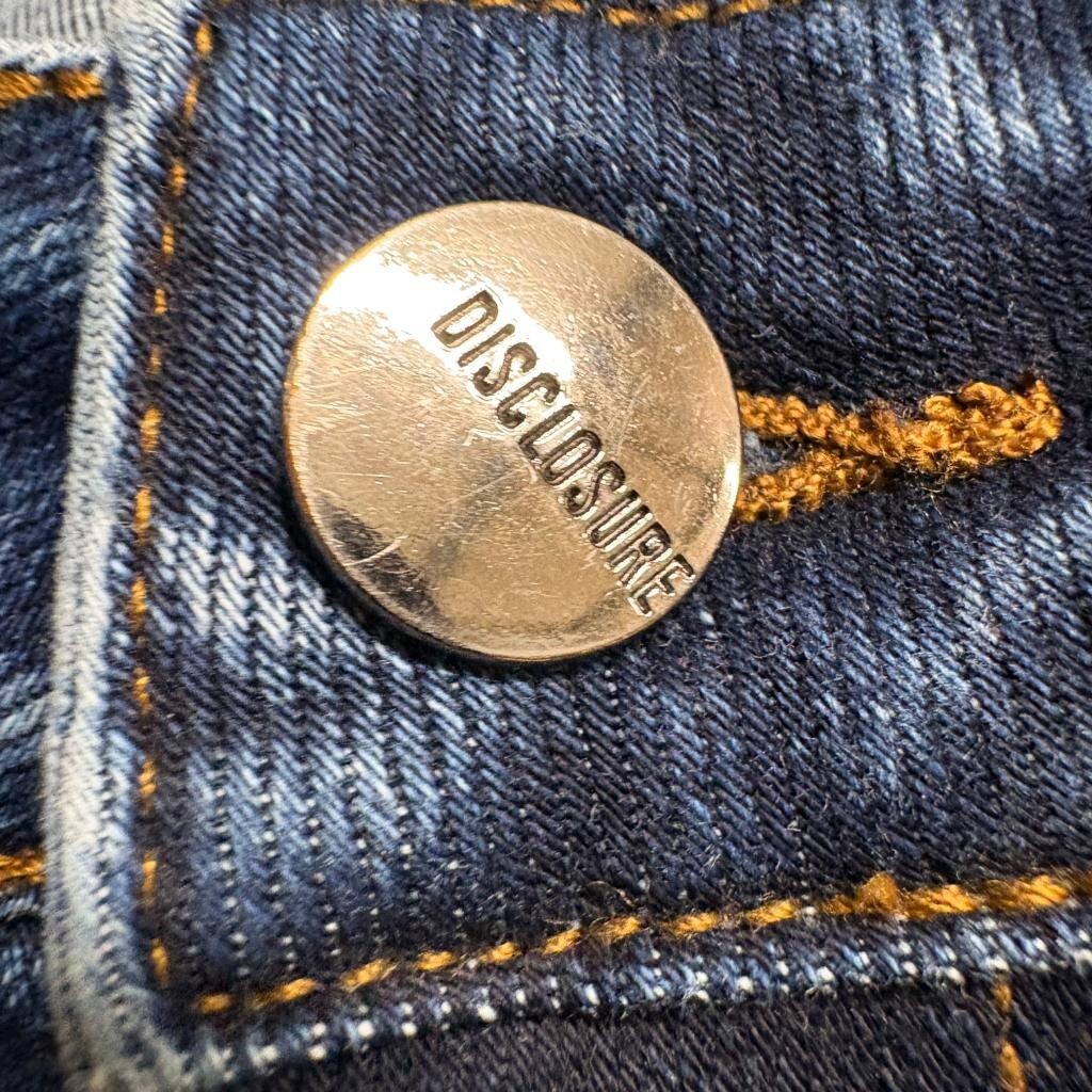 Disclosure Flare Jeans Womens Size 0/24 Blue Denim Stretch Mid Rise