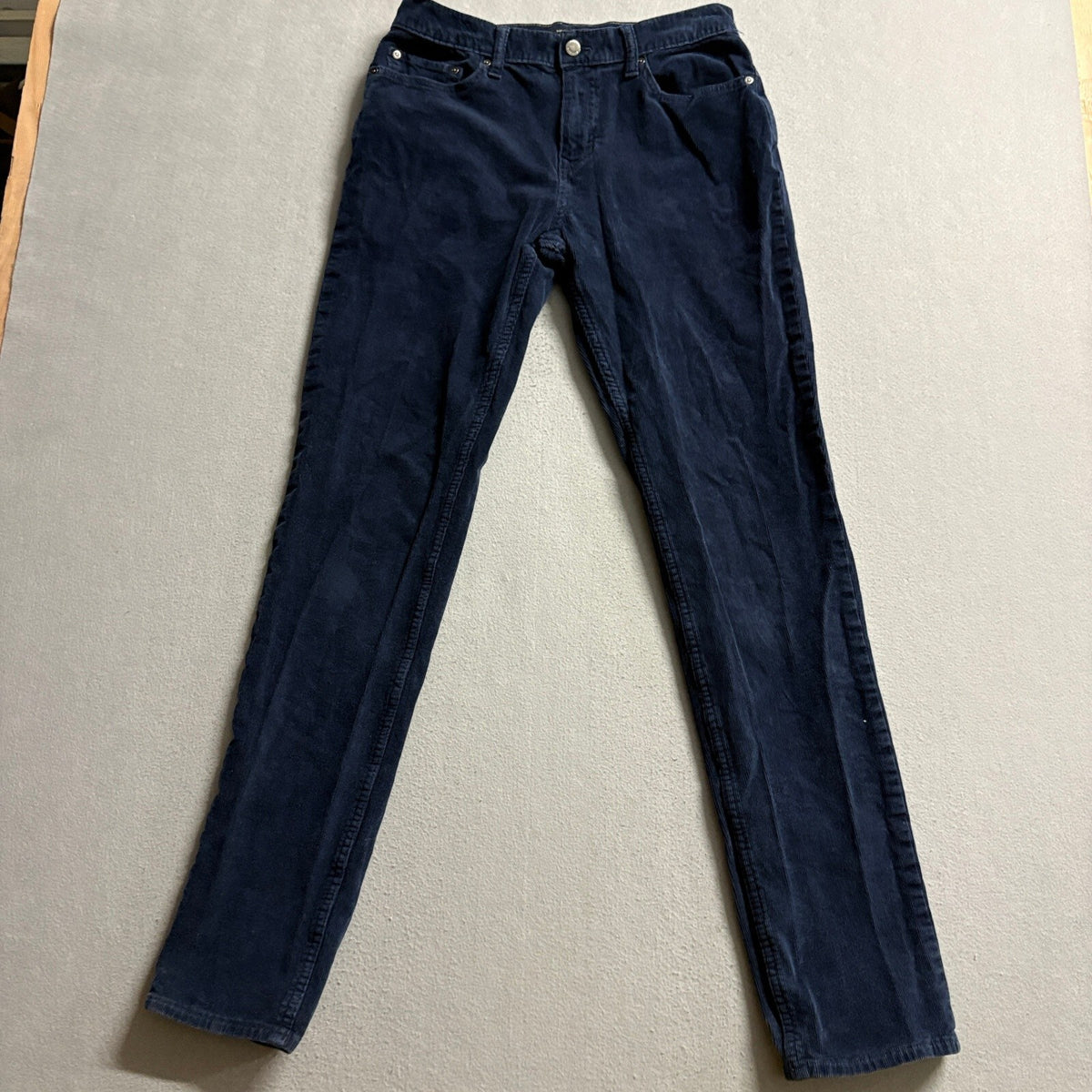 Banana Republic Travel Slim Corduroy Pants Mens 32x36 Blue Stretch Cord Casual