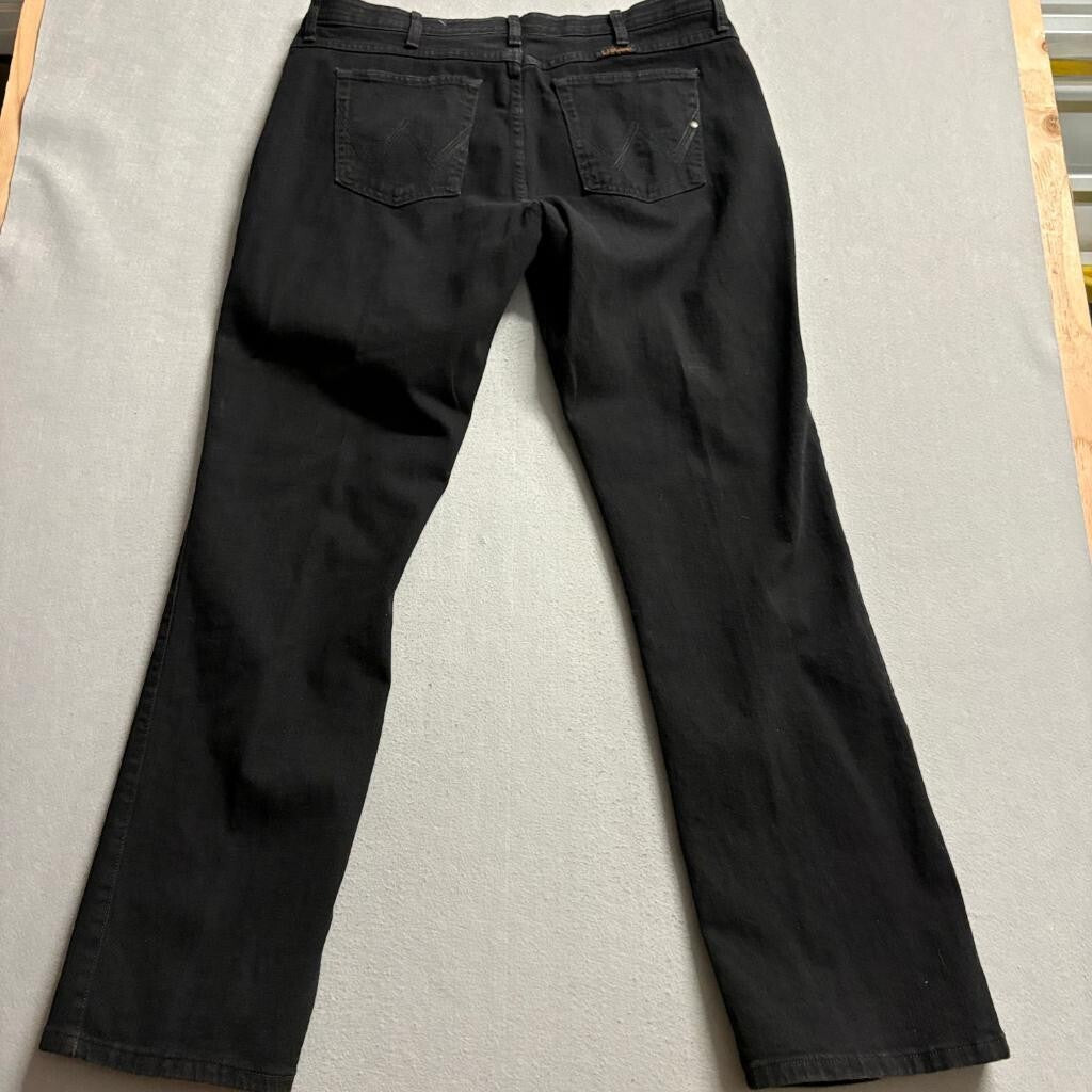 Wrangler Q-Baby Jeans Womens 19/20x34 Black No Gap Waistband Bootcut Stretch