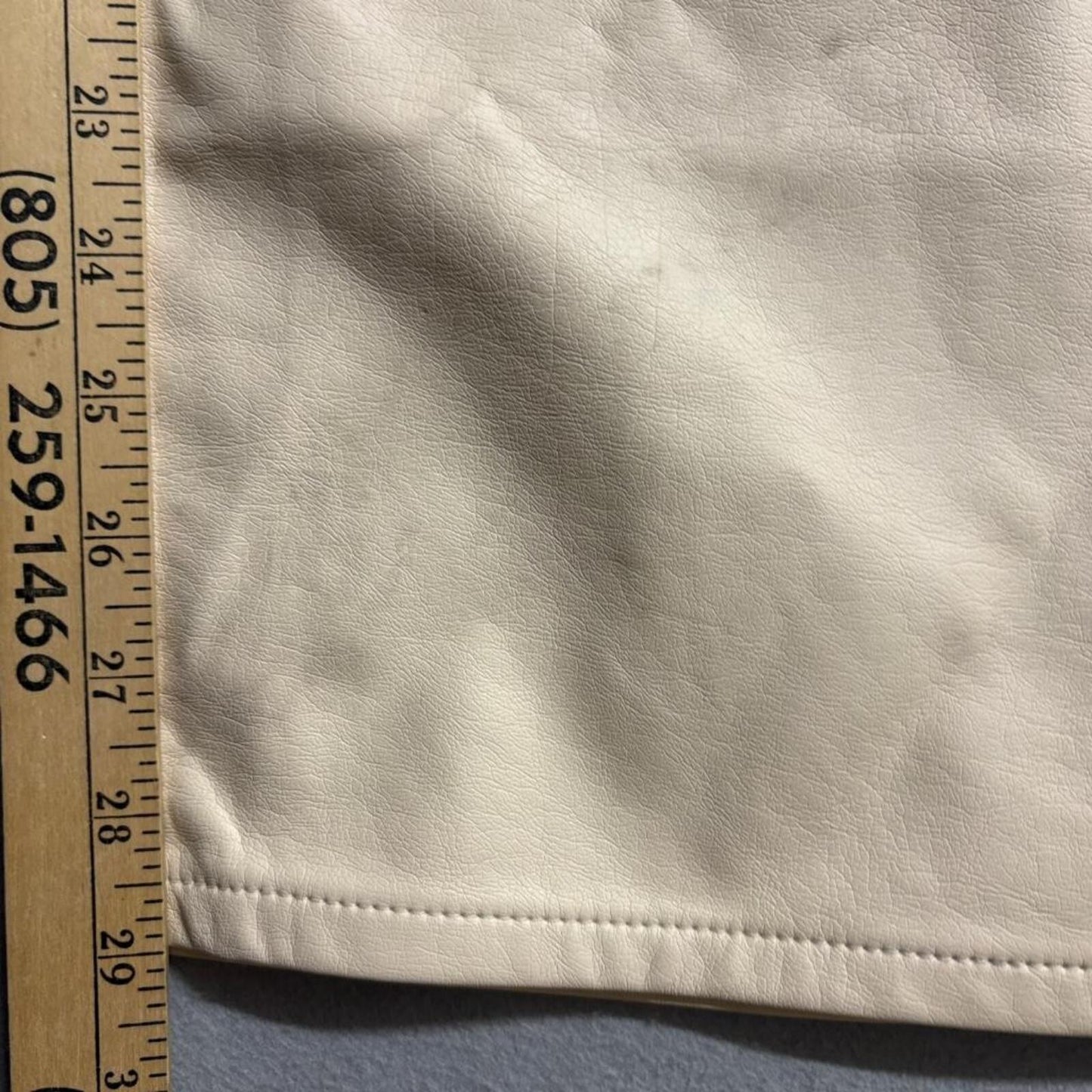 Tgla Faux Leather Cargo Pants Womens 11/30 Beige Wide Leg High Rise NWT