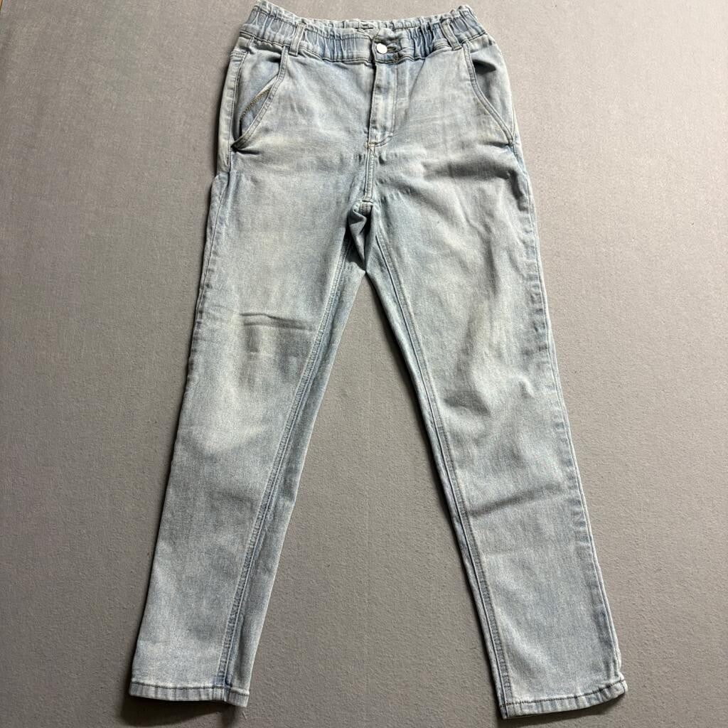 Simple Society Jogger Jeans Womens Size 7/28 Light Wash Elastic Waist Denim