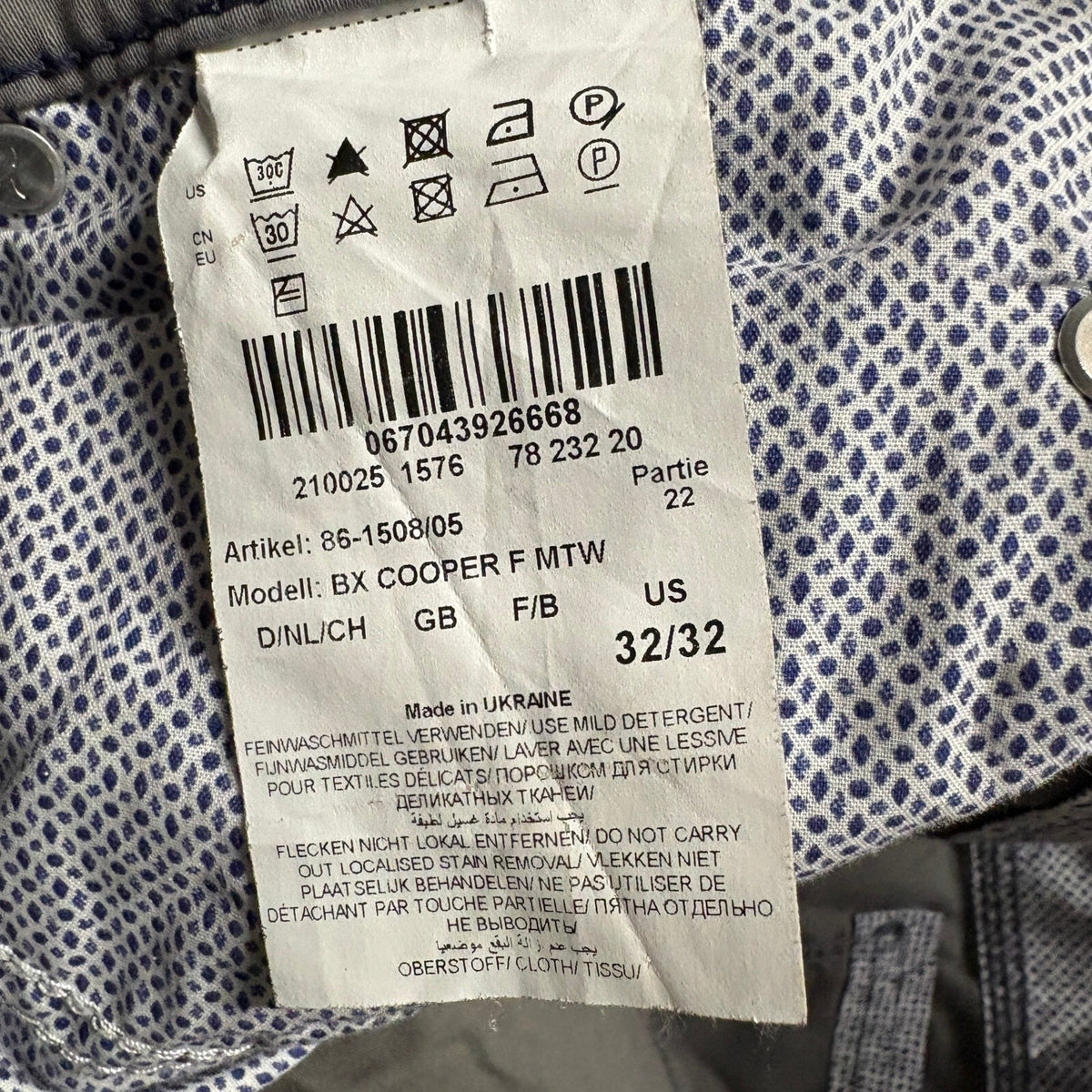 Brax Cooper Regular Fit Pants Mens 32x32 Gray Cotton Blend Chino Straight Leg