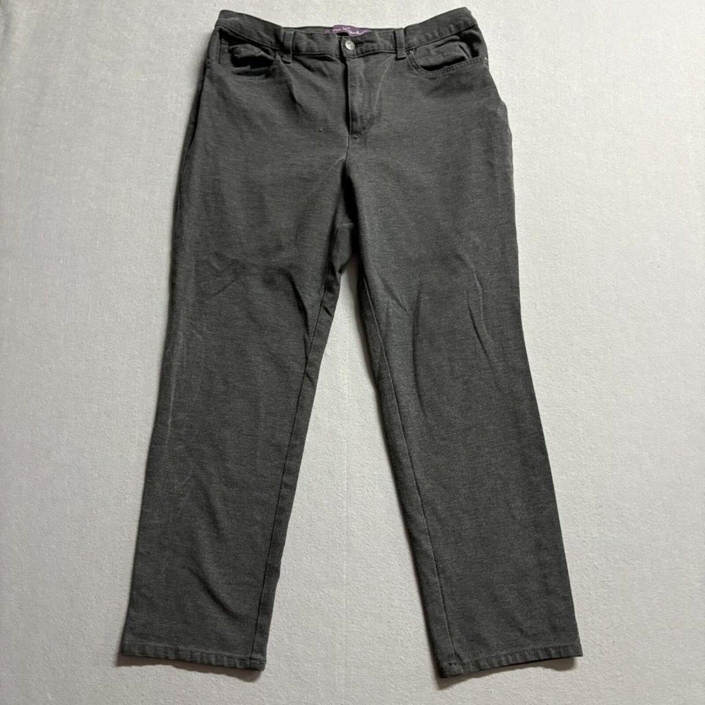 Gloria Vanderbilt Amanda Jeans Womens 16 Gray High Rise Straight Leg Stretch