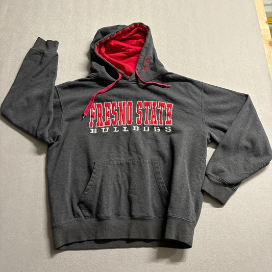 Fresno State Bulldogs Stadium Athletics Hoodie Mens XL Gray Red NCAA Sweatshirt