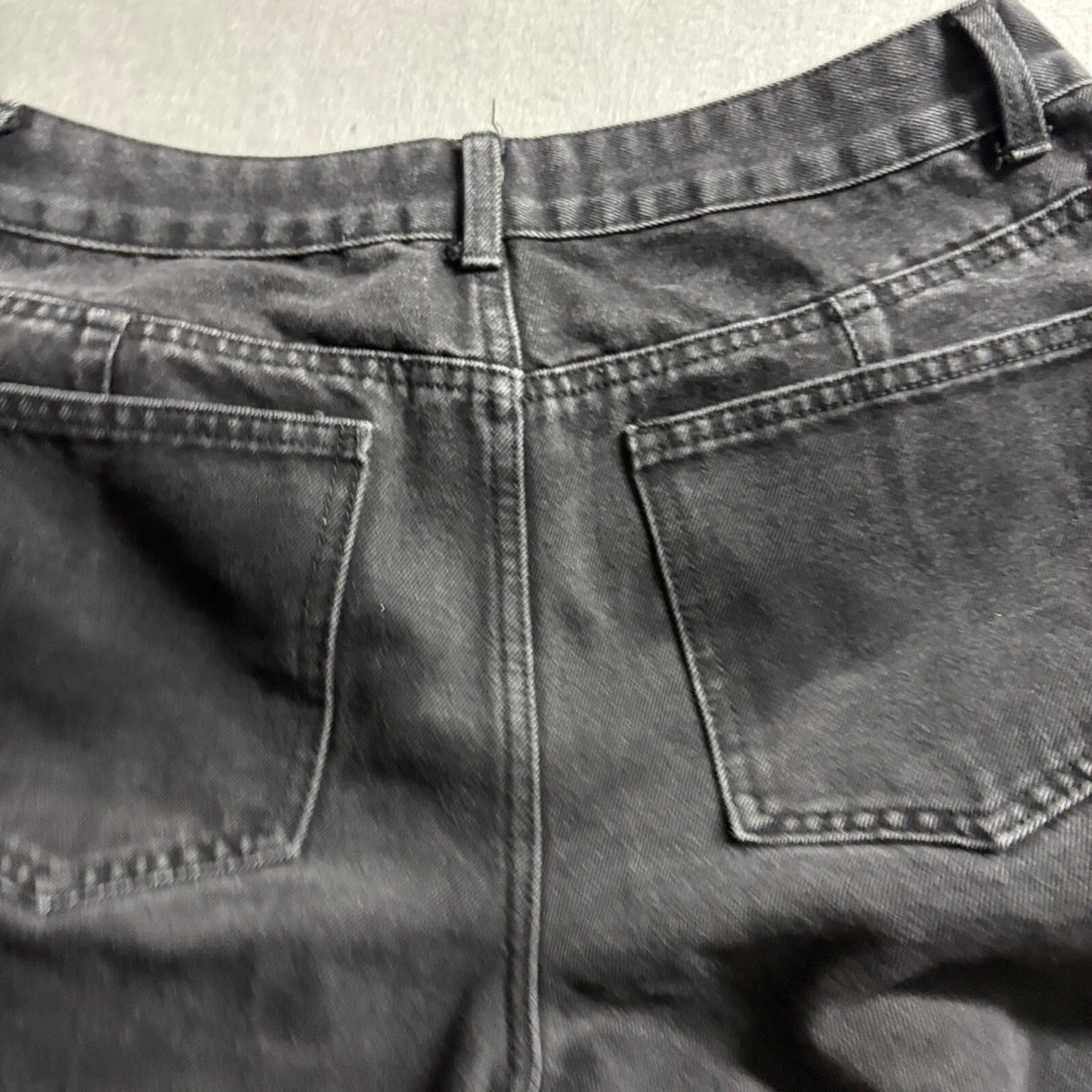 Forever 21 Premium Womens Size 28 Black Cargo Wide Leg Multi Pocket Jeans Pants