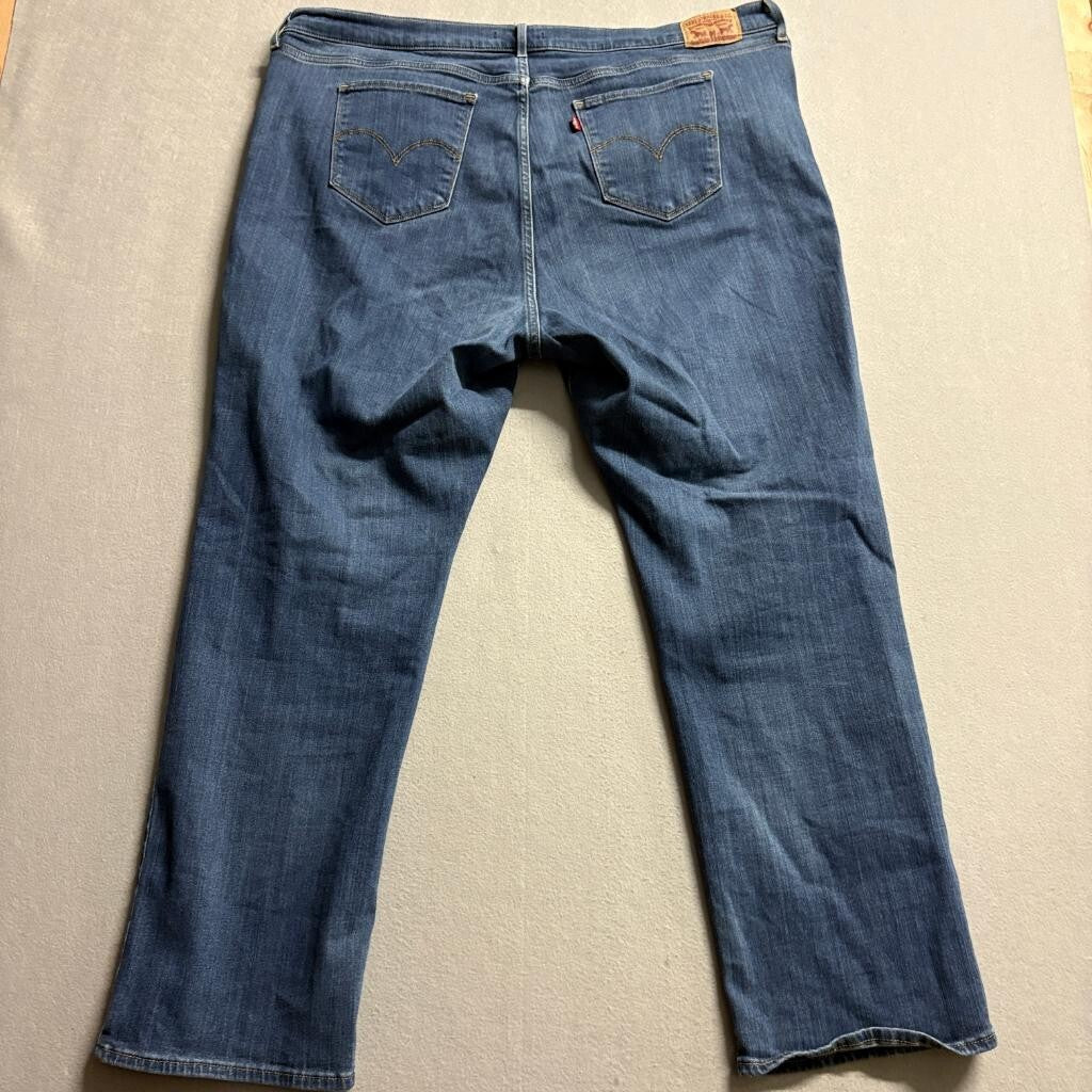 Levis 724 High Rise Straight Jeans Womens 22W Blue Denim Stretch Waterless