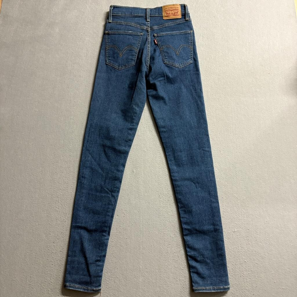 Levis Mile High Super Skinny Jeans Womens 25 x 28 Blue Denim Stretch High Rise