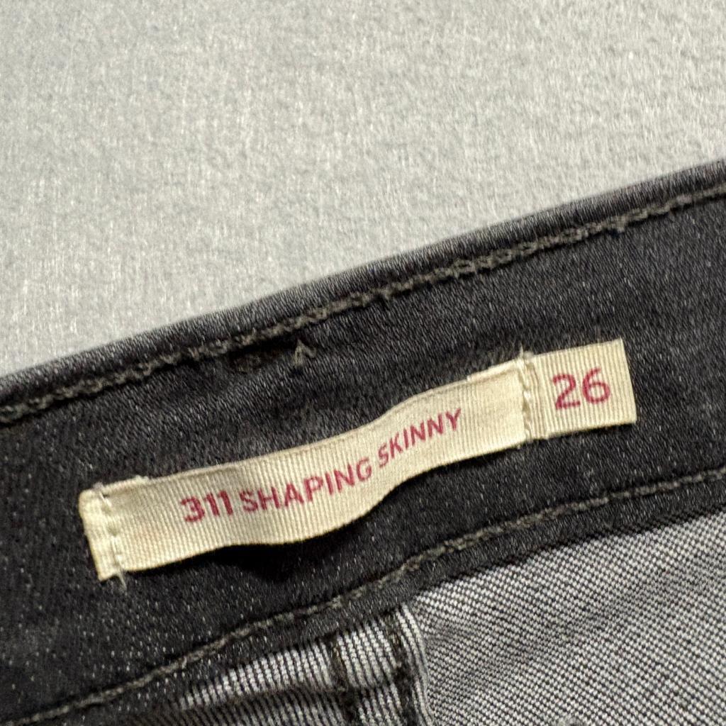 Levis 311 Shaping Skinny Jeans Womens 26 Gray Denim Stretch Mid Rise
