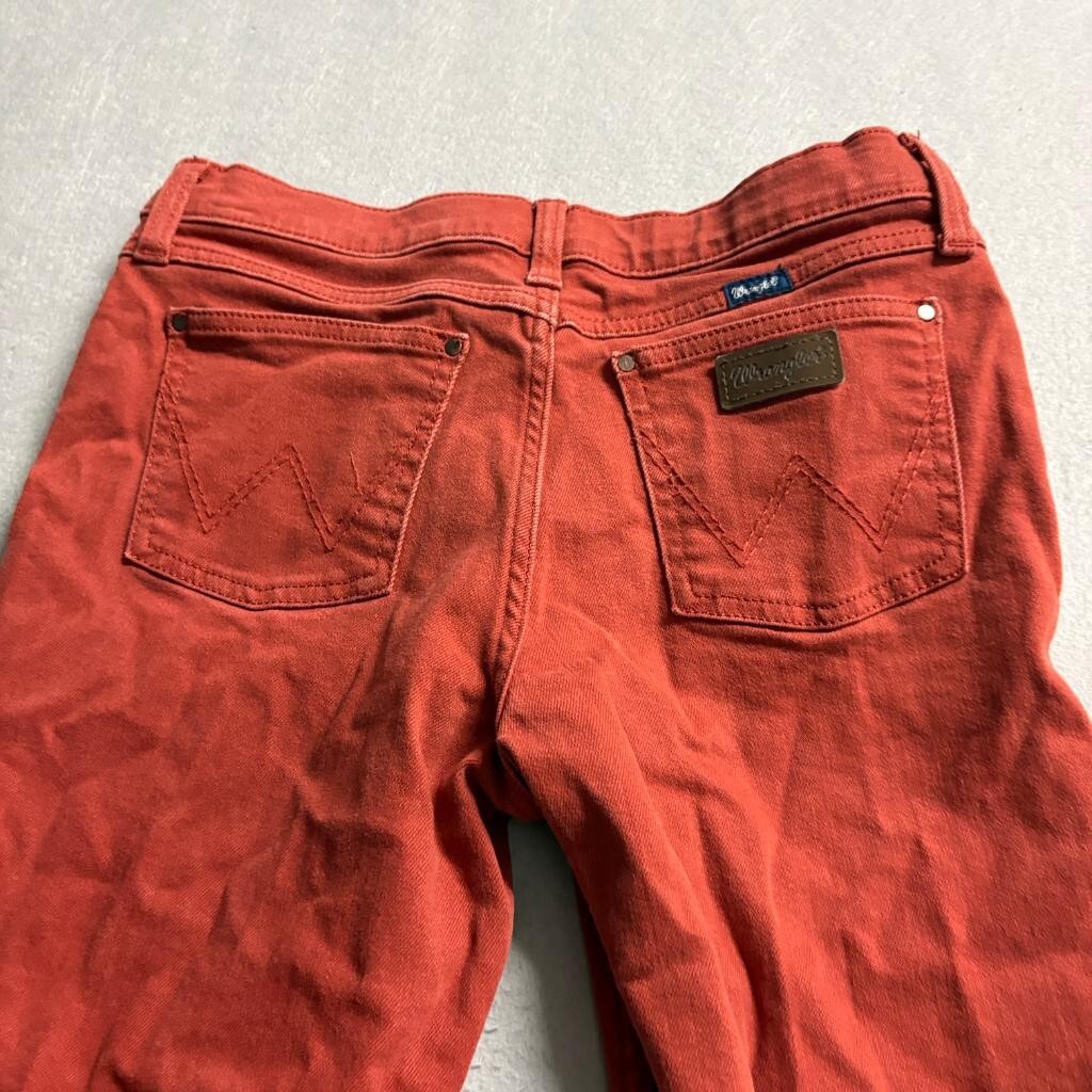 Wrangler Bootcut Jeans Girls Size 16 Regular Rust Orange Red Stretch Denim