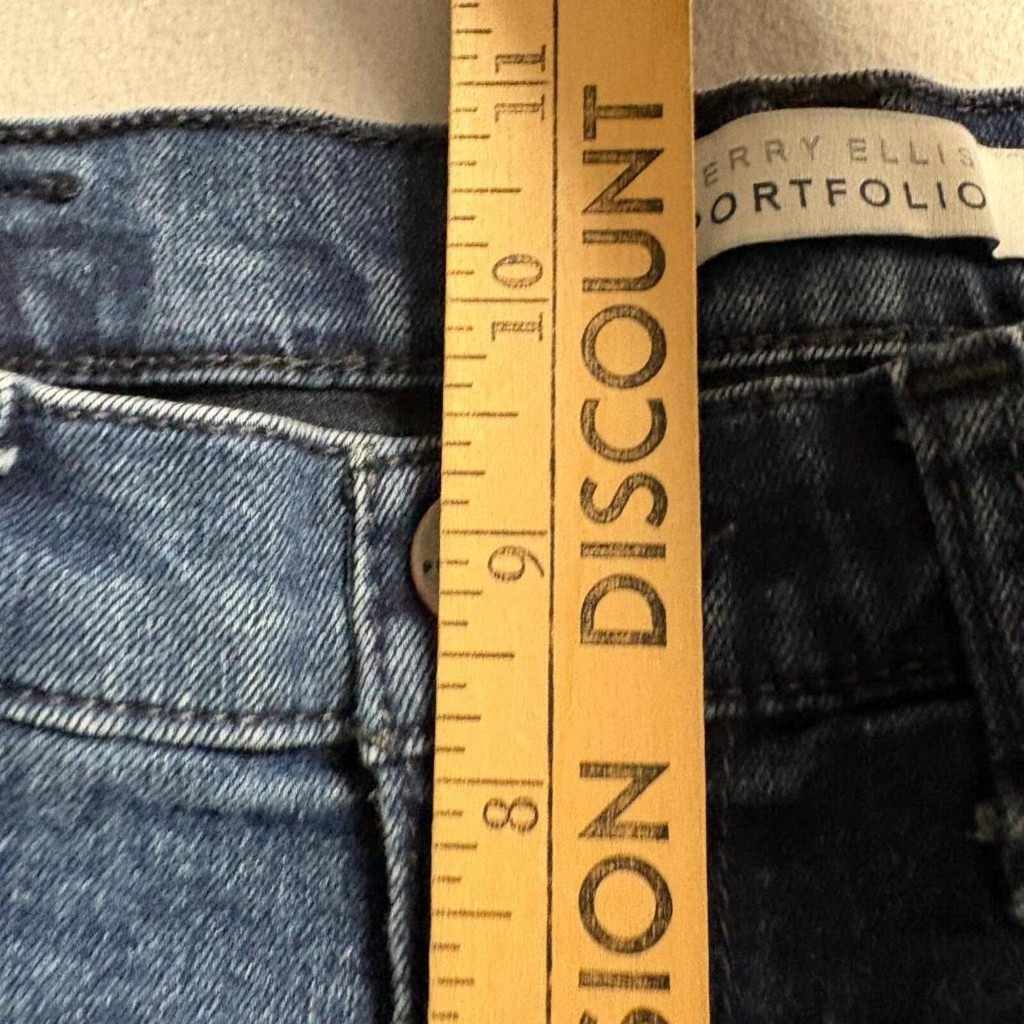 Perry Ellis Portfolio Skinny Jeans Womens 32x30 Blue Stretch Denim
