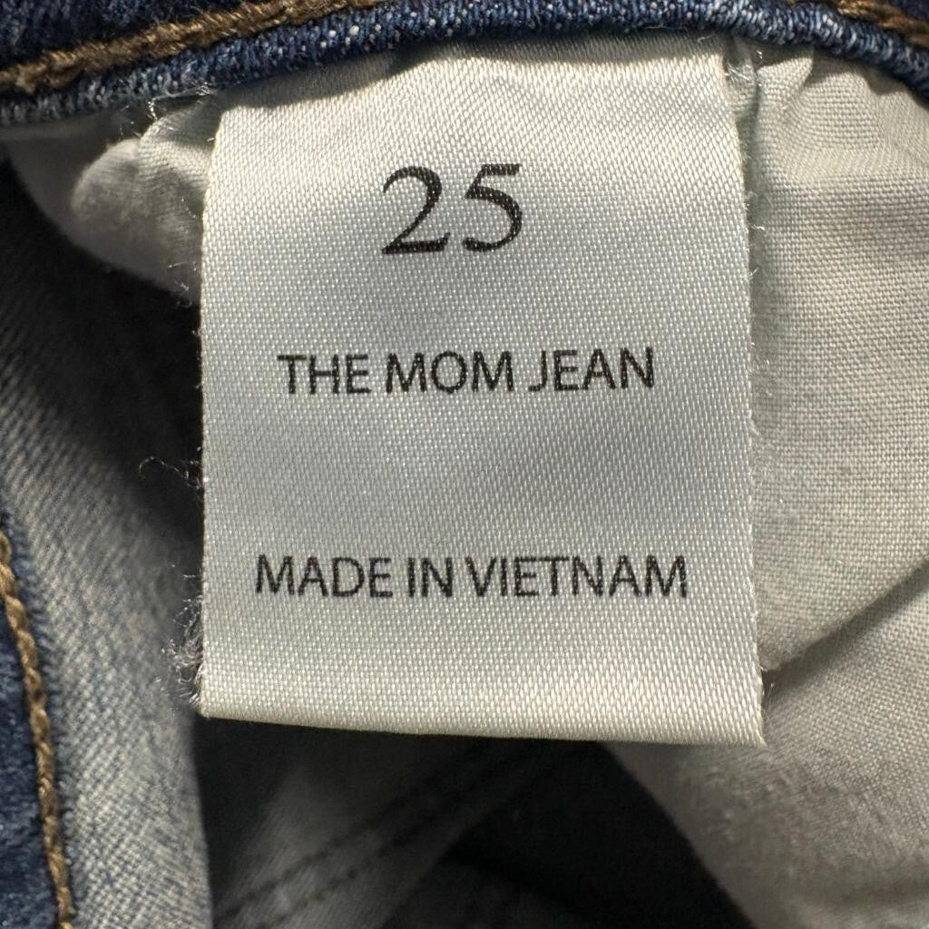Willow & Root The Mom Jean Womens Size 25 Distressed High Rise Blue Denim Jeans