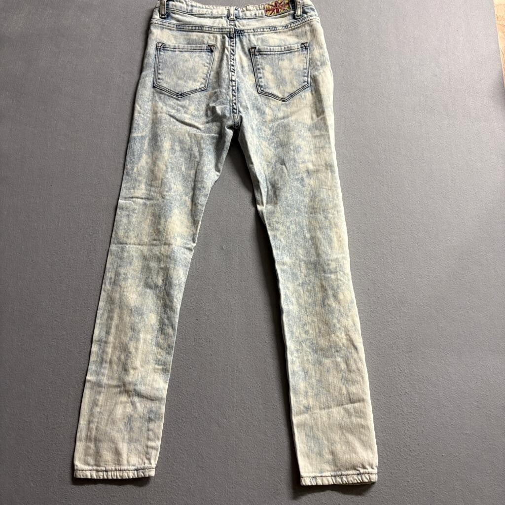 Machine Nouvelle Mode Mens Distressed Acid Wash Skinny Jeans Size 30x28