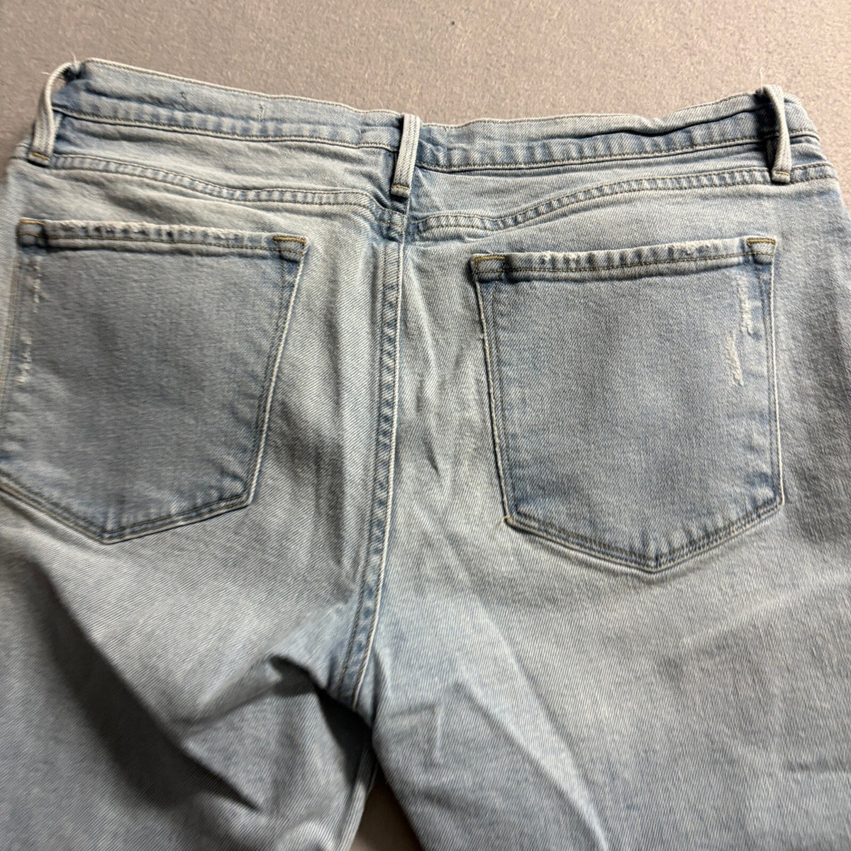 Frame Le Garcon Crop Distressed Jeans Womens Size 30 Light Wash Blue Denim