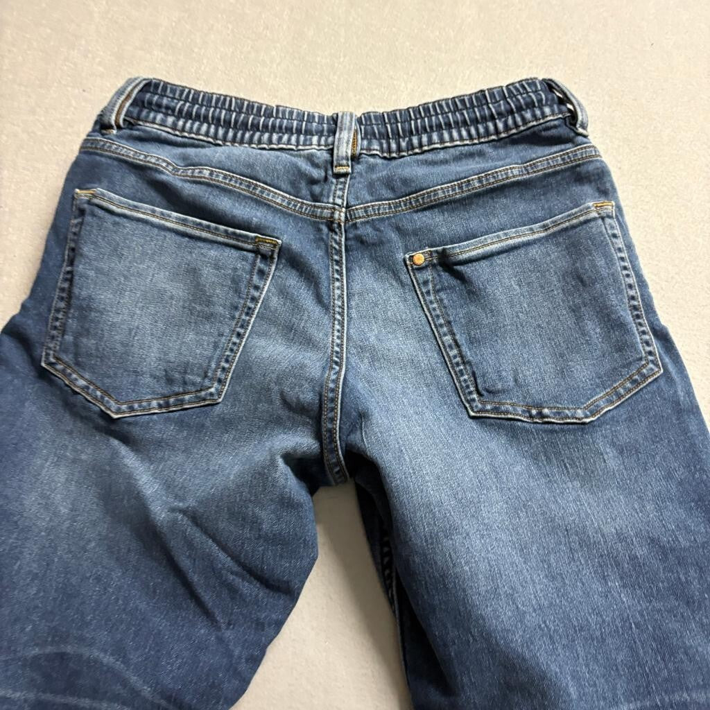 HM Mens Jogger Jeans Size S Blue Denim Regular Tapered Elastic Waist Drawstring