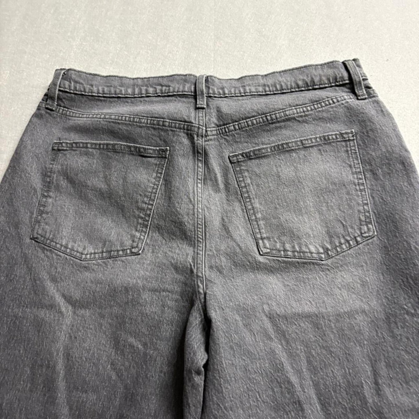 Universal Thread Jeans Womens 16/33R Gray High Rise Wide Leg Button Fly Crop