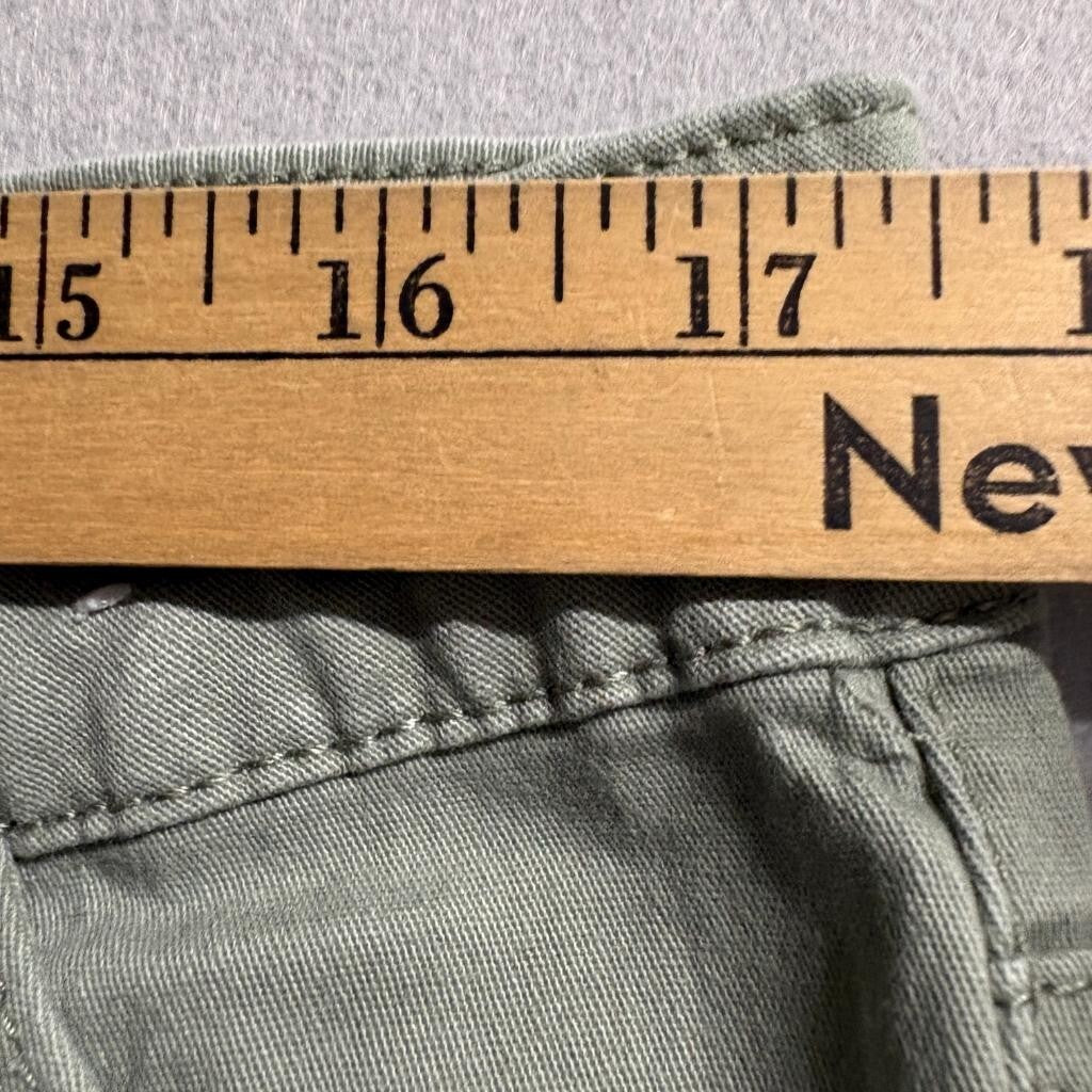 d.jeans Womens Cargo Pants Size 16 Green Cotton Blend Utility Pockets Mid Rise