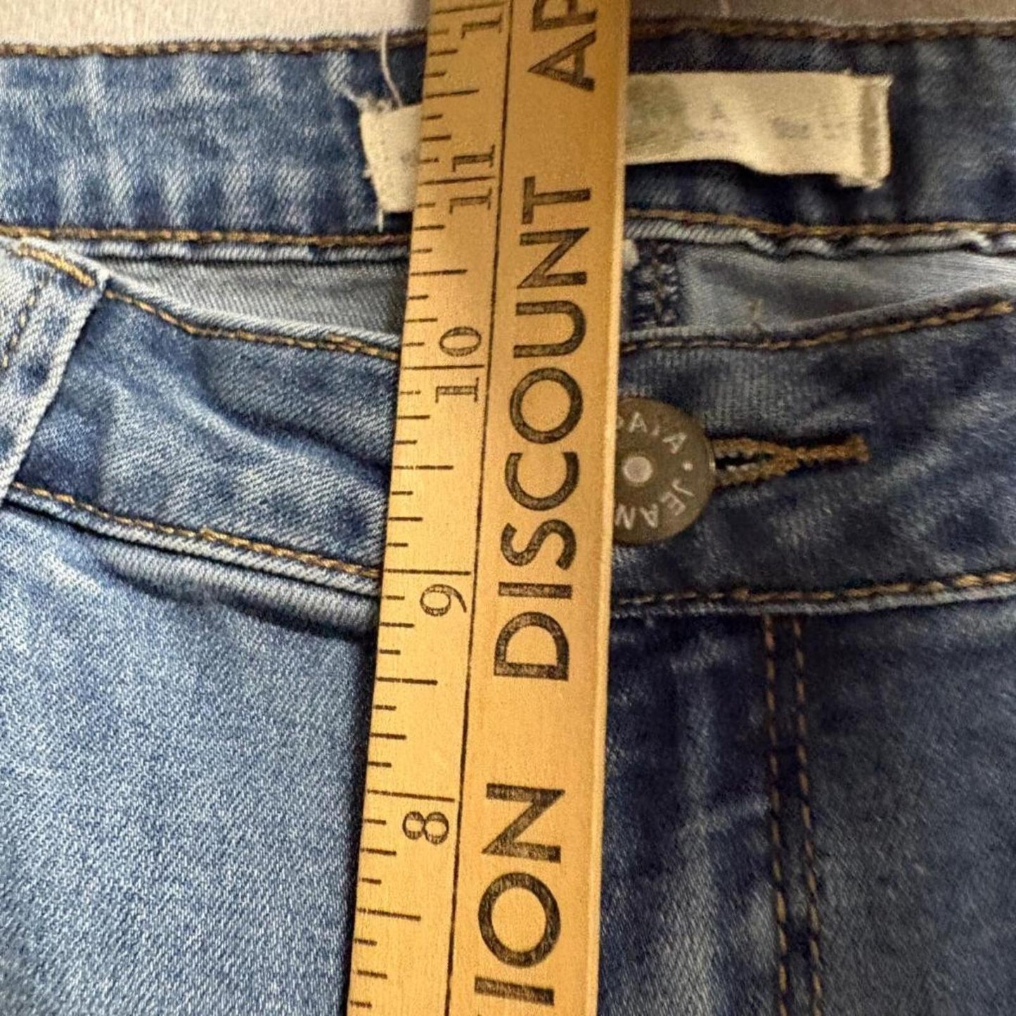 Papaya Distressed Skinny Jeans Womens Size 11 Blue Denim Raw Hem Stretch