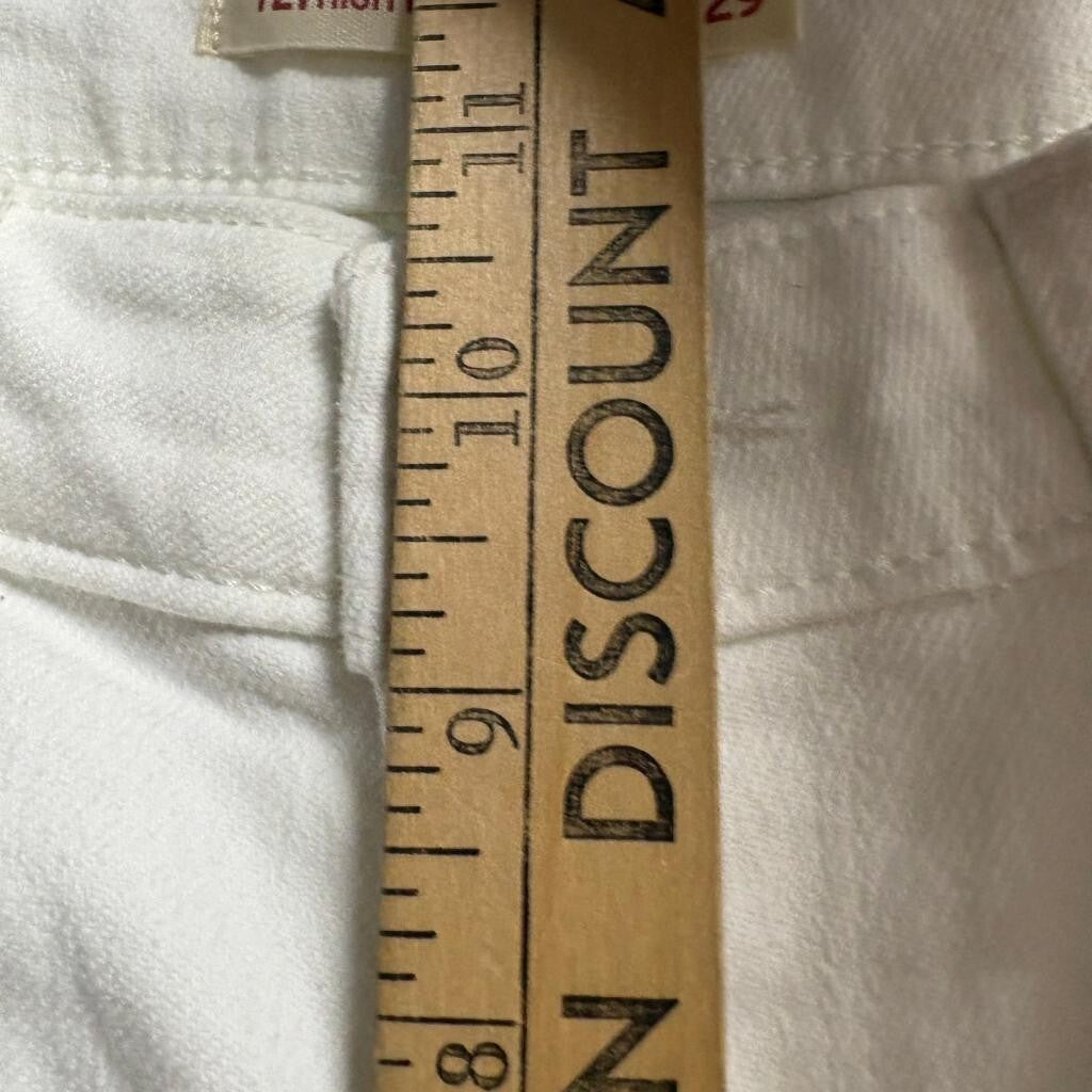 Levi's 721 High Rise Skinny Jeans Womens 29x30 White Denim Stretch