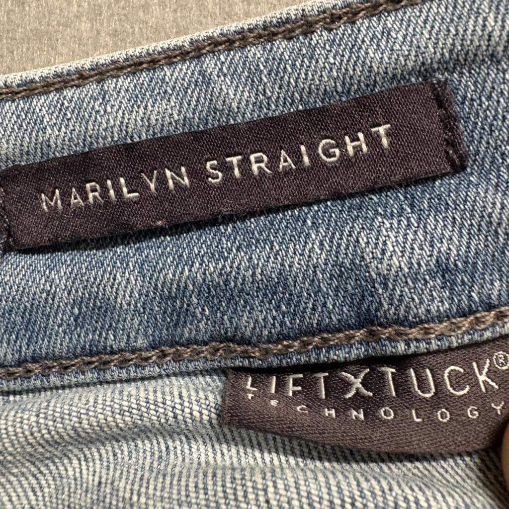 NYDJ Marilyn Straight Crop Jeans Womens 16 Blue Lift Tuck Denim Capris