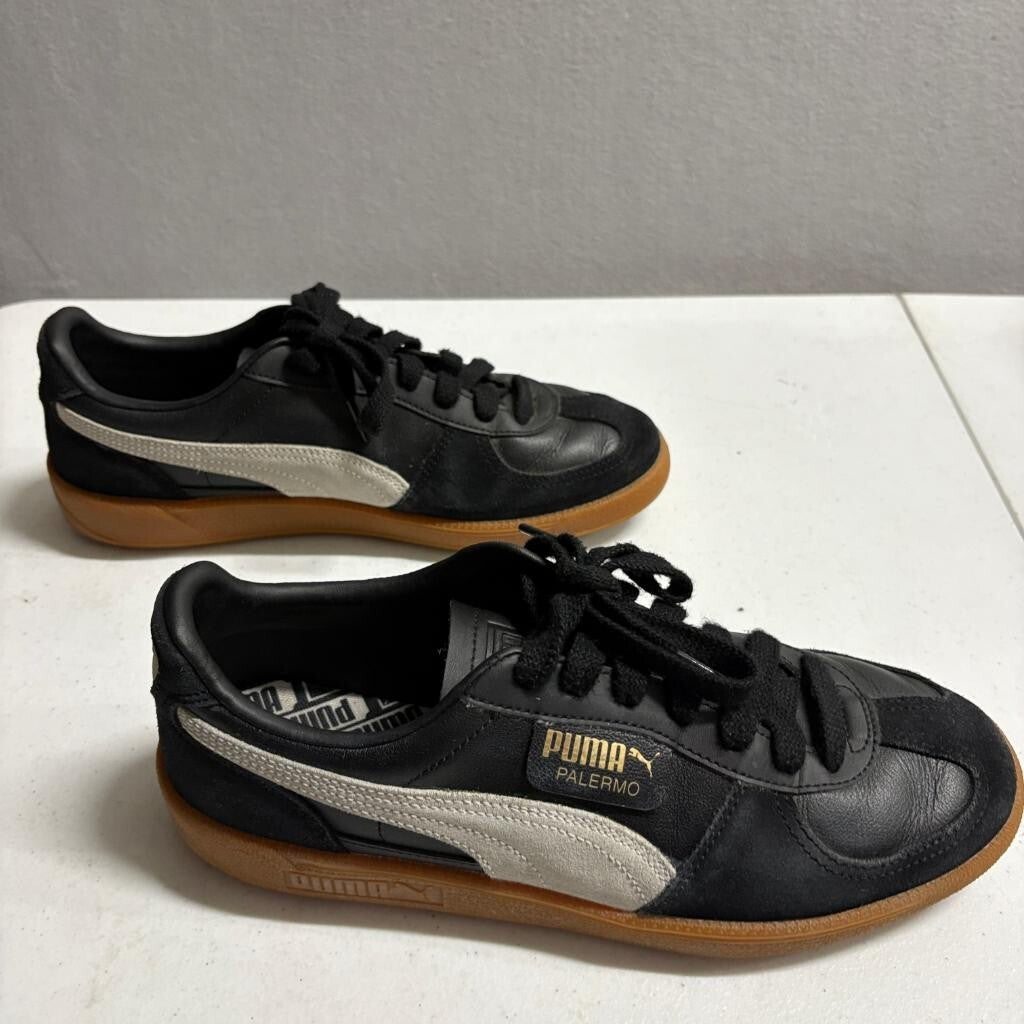 Puma Palermo Lth Black Feather Gray Gum Mens Size 10 Leather Sneakers 396464-03