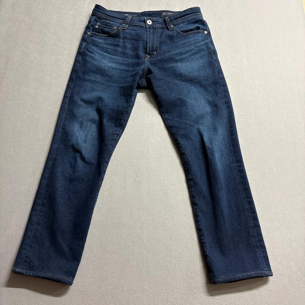 AG Adriano Goldschmied Everett Slim Straight Jeans Mens 30x32 Dark Wash Blue