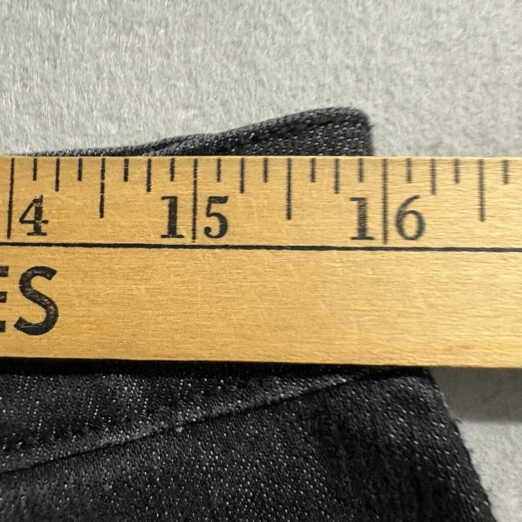 Gloria Vanderbilt Amanda Jeans Womens 10 Long Black Denim High Rise Raw Hem