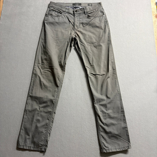 Brax Cooper Regular Fit Pants Mens 32x32 Gray Cotton Blend Chino Straight Leg