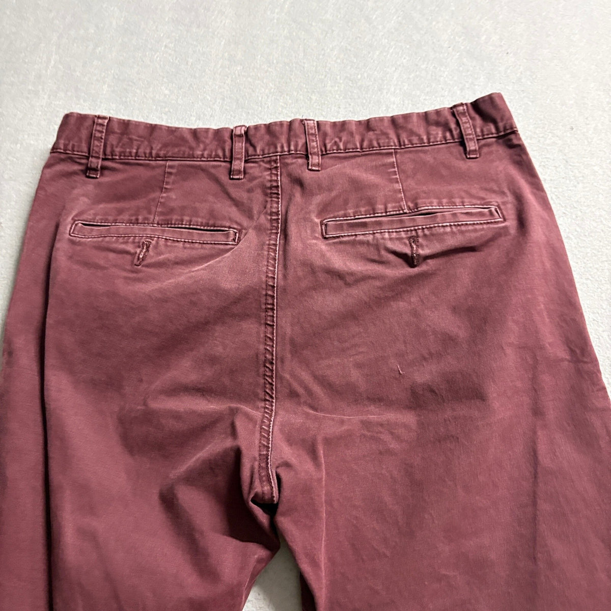 H&M LOGG Chino Pants Mens 32 Maroon Burgundy Stretch Cotton Casual Trousers