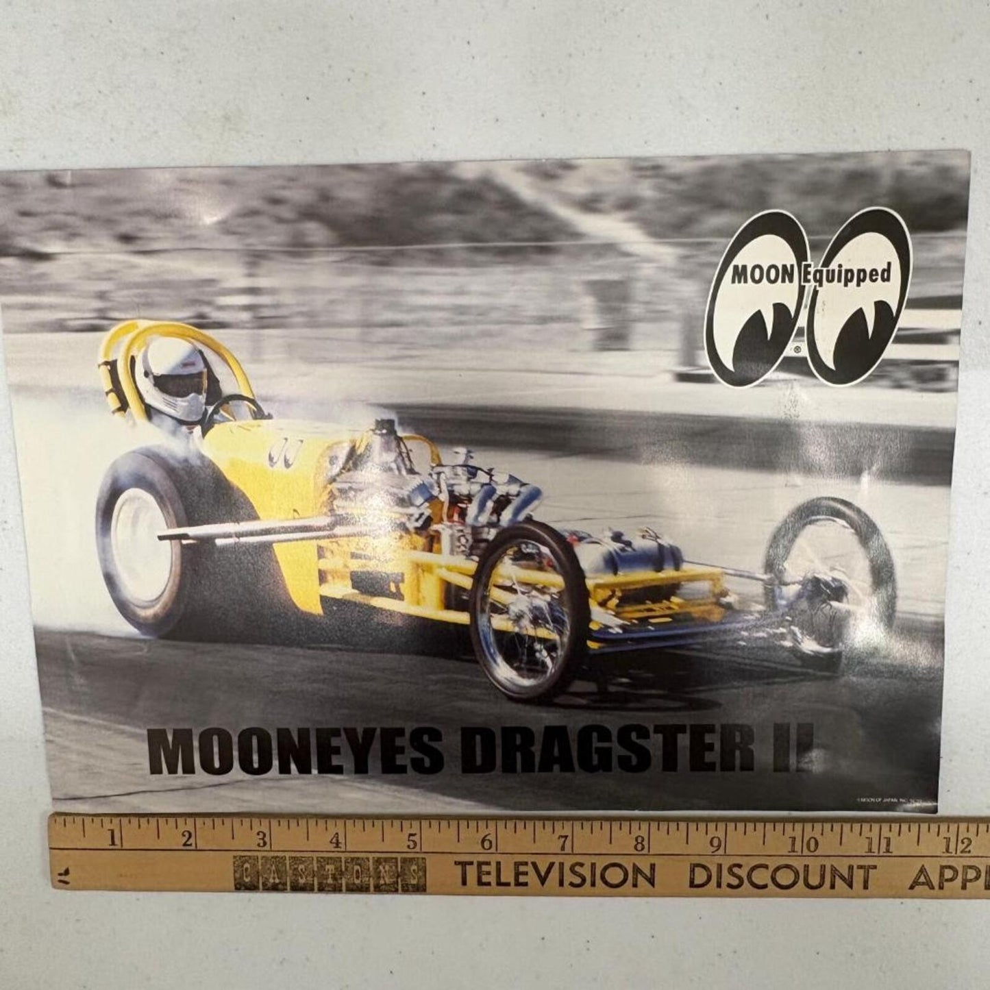Mooneyes Dragster II Glory Rod 1971 Nissan Gloria Double Sided Poster 12x9