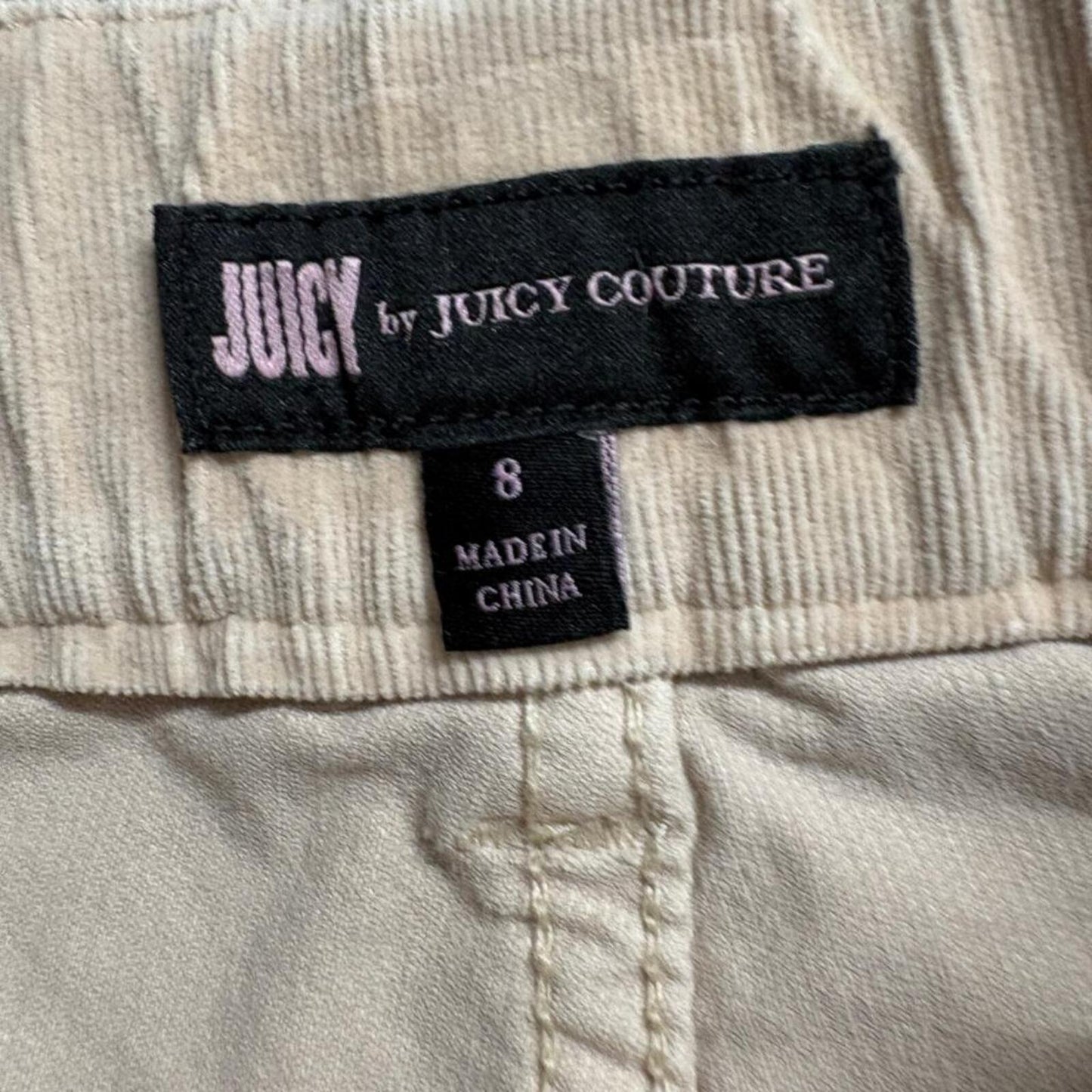 Juicy Couture Corduroy Pants Womens 8 Beige California Skinny Pull On Stretch