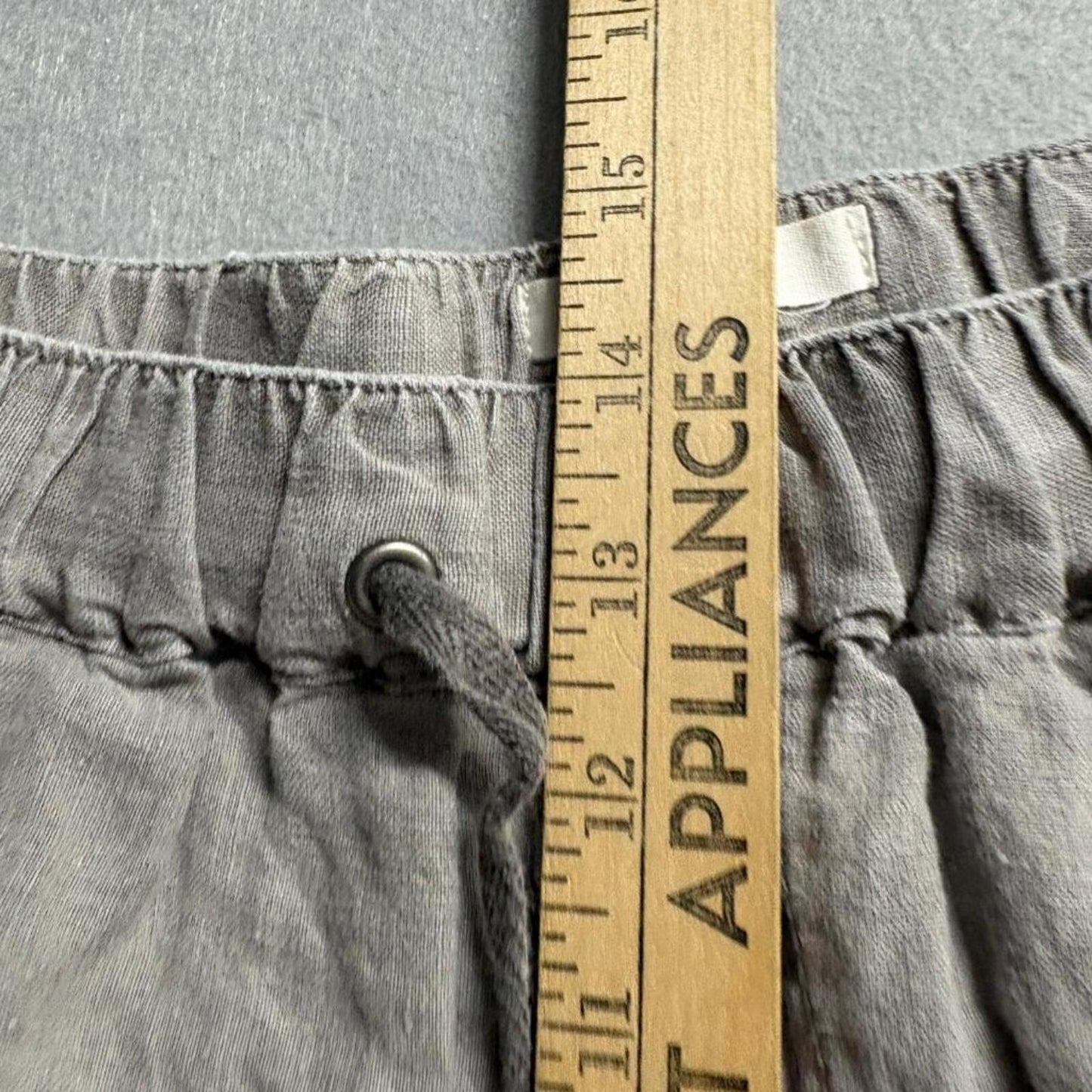 Nicole Miller New York Linen Jogger Pants Womens 1X Gray Drawstring Elastic