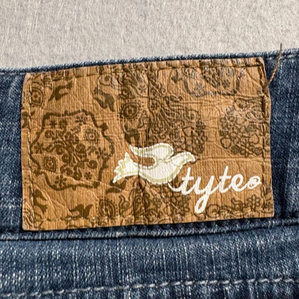 Tyteo Distressed Jeans Womens 13 Blue Denim Paint Splatter Low Rise Stretch