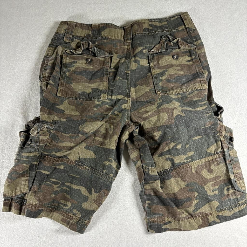 Mossimo Supply Co Mens Cargo Shorts Size 30 Camo Green Brown Ripstop Cotton
