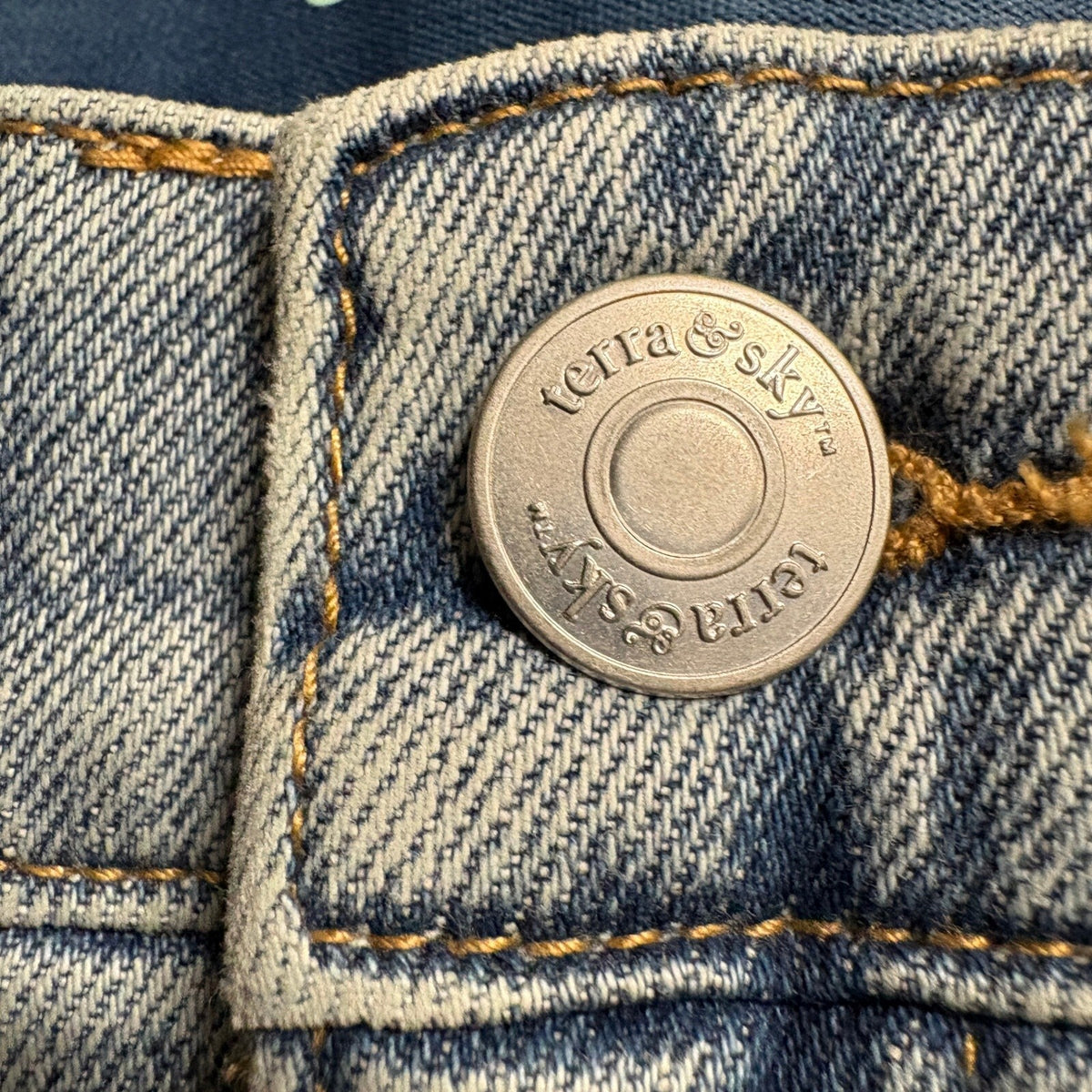 Terra & Sky Womens Wide Leg Ankle Jeans Sz 22W Blue Raw Hem High Rise Stretch - Photo 2