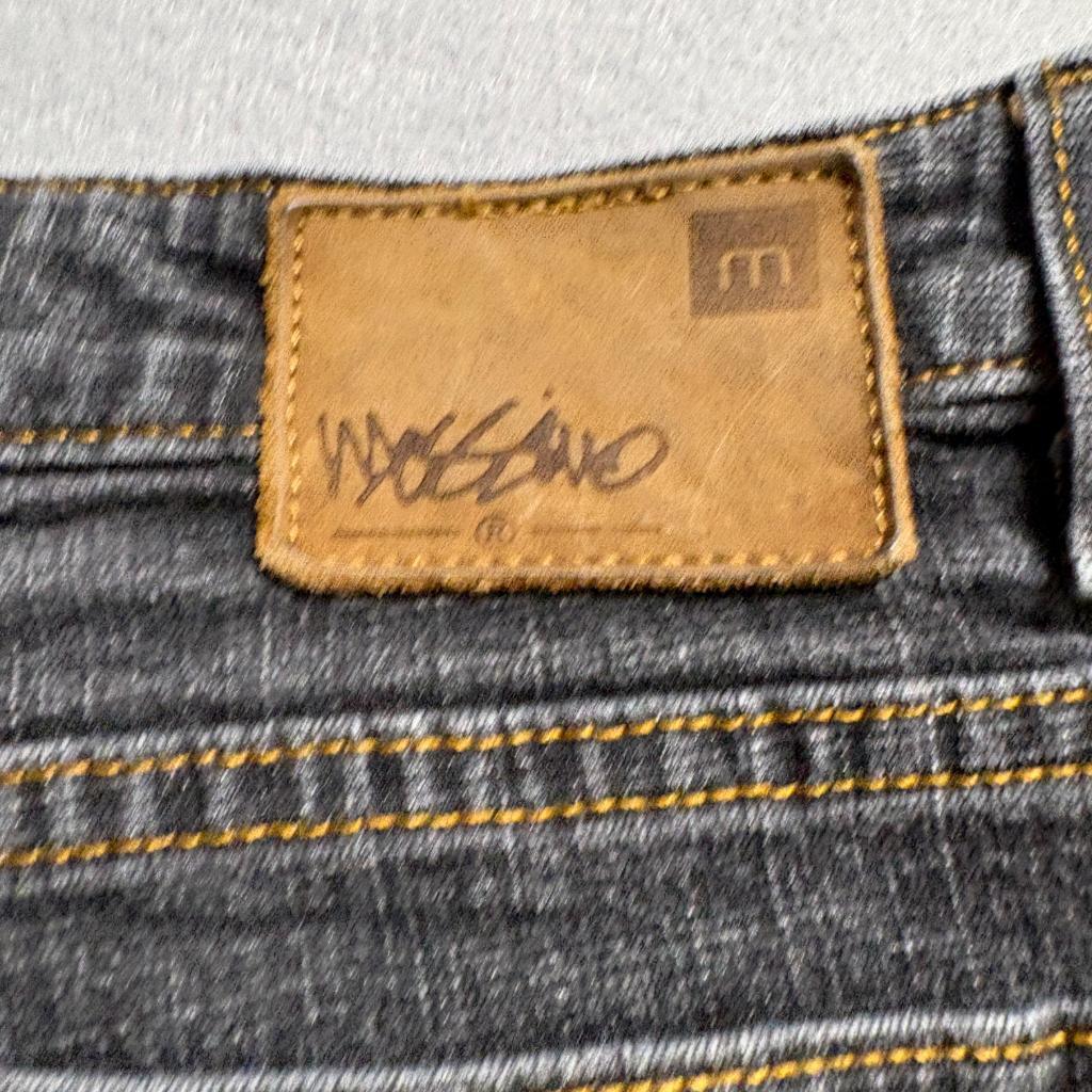 Mossimo Stretch Jeans Womens Size 14 Gray Denim Crop Wide Leg Mid Rise