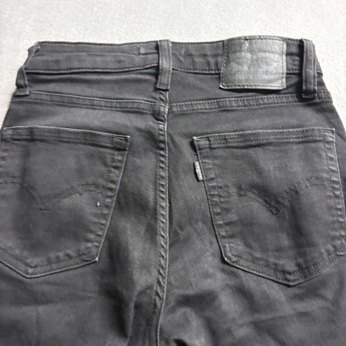 Levi's 725 High Rise Bootcut Jeans Womens W26 L30 Black Stretch Denim Pants