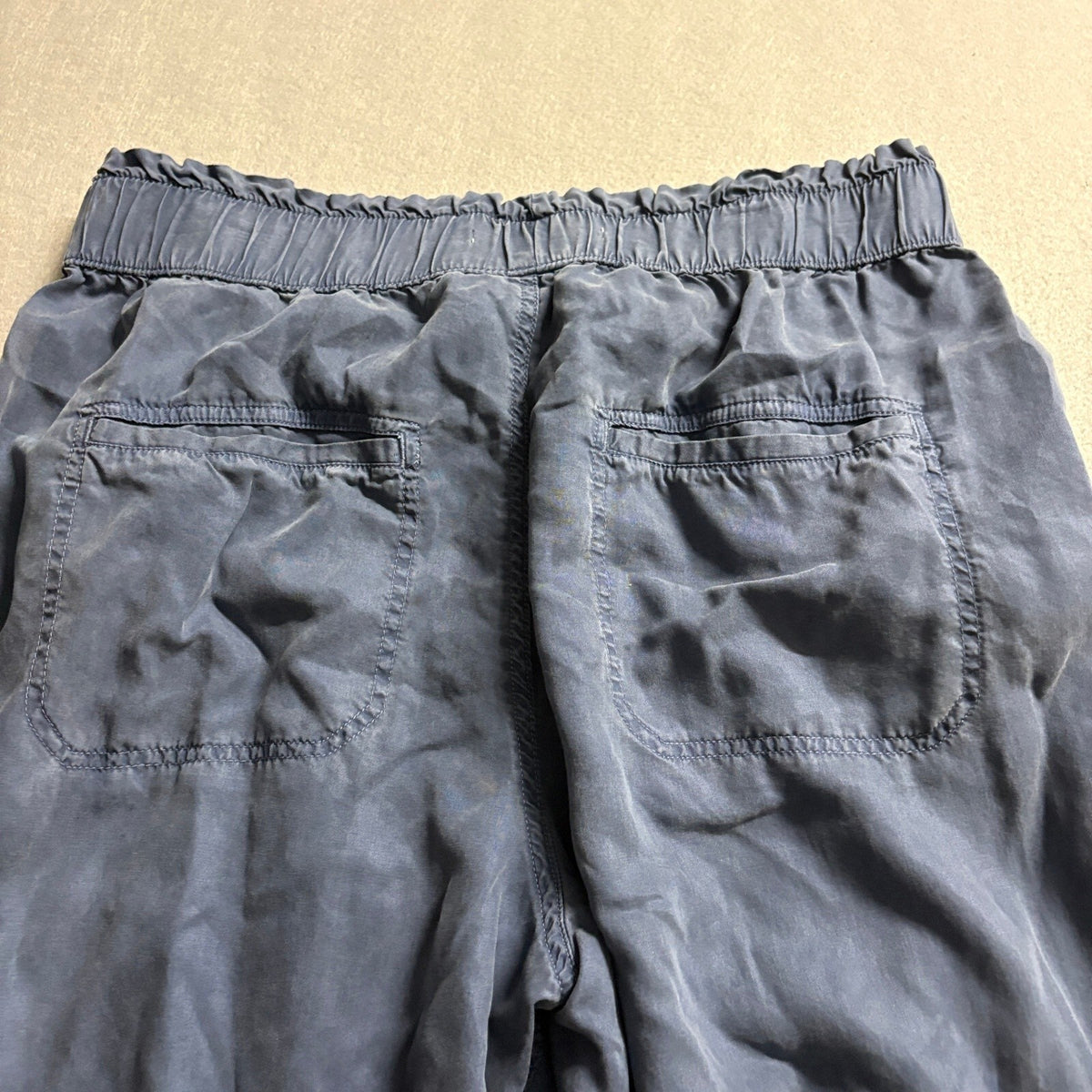 SO Womens High Rise Jogger Pants XL Blue 100% Lyocell Elastic Drawstring Waist
