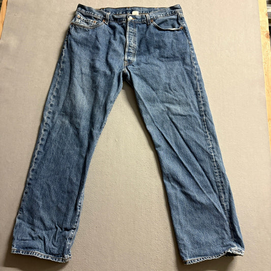 Levi's 501 Original Fit Jeans Mens 36x30 Blue Denim Button Fly Made in Mexico