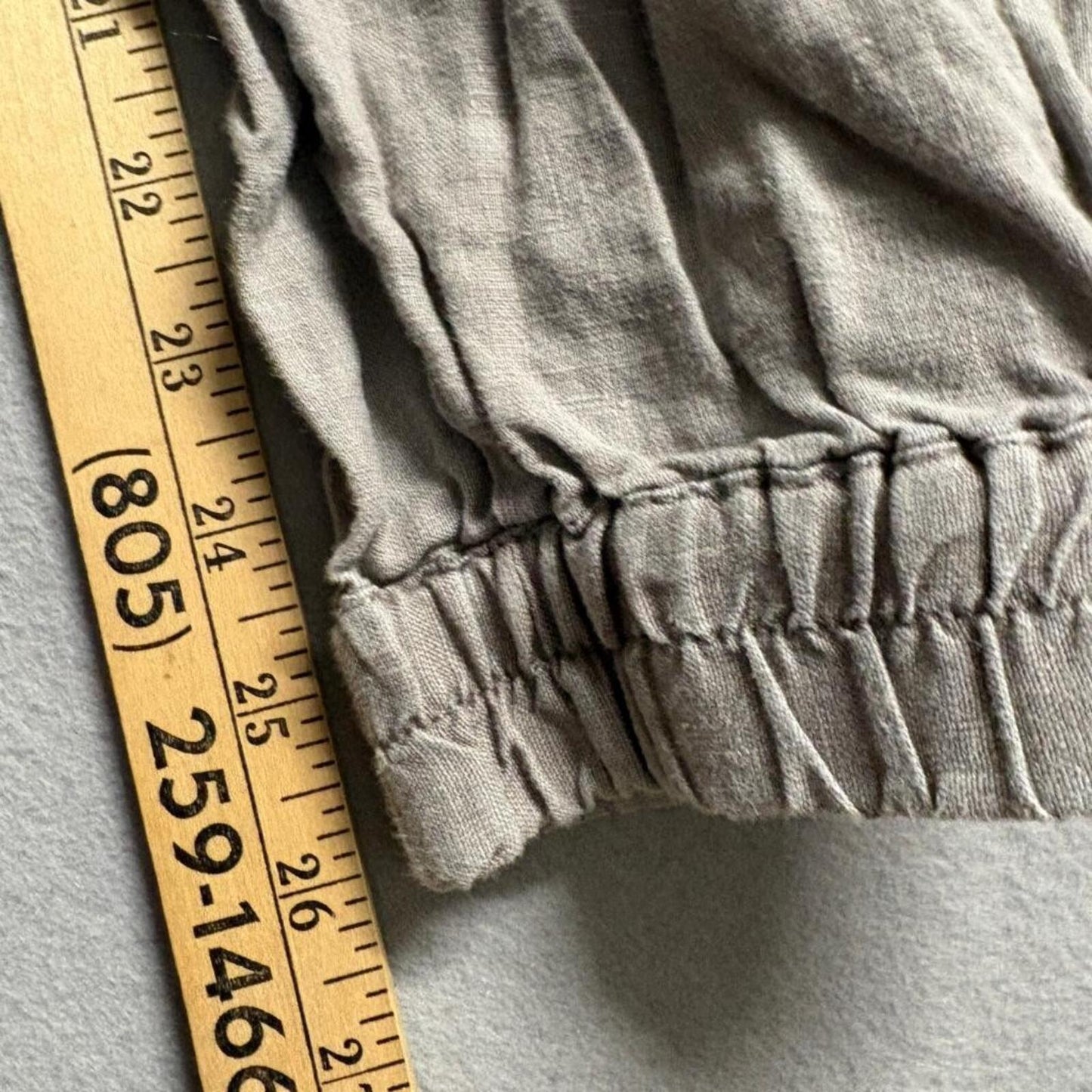 Nicole Miller New York Linen Jogger Pants Womens 1X Gray Drawstring Elastic