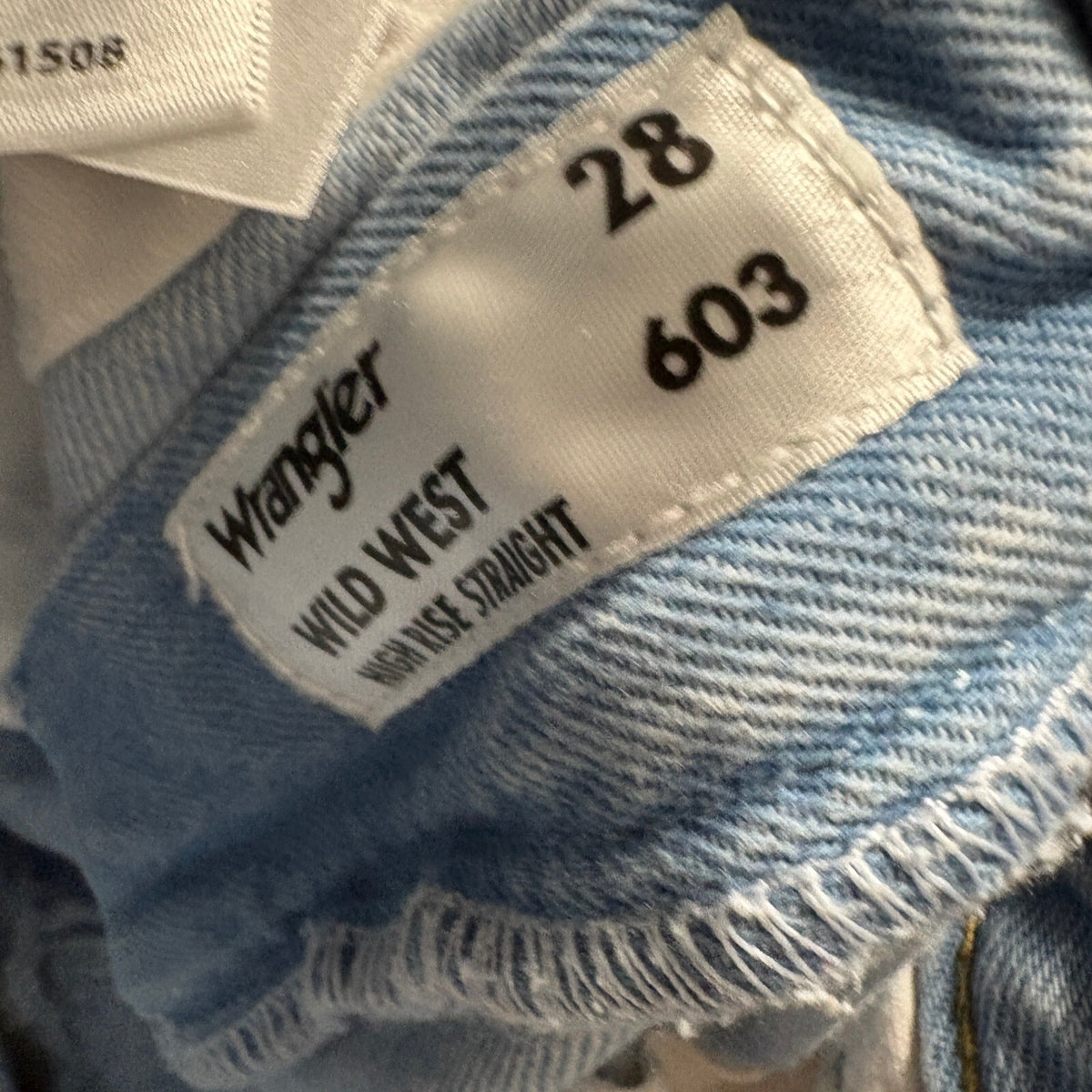 Wrangler Wild West High Rise Straight Leg Distressed Jeans Womens 28x28 Blue