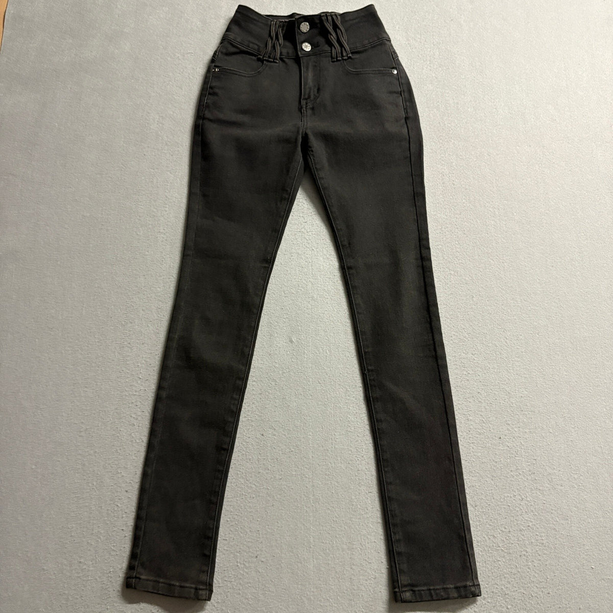 All Americana Jeans Womens Size 0 Waist 22 Black High Rise Skinny Stretch Denim