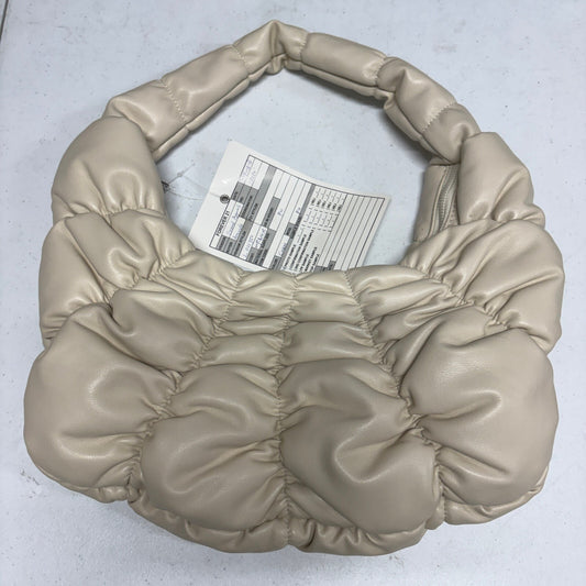 Forever 21 Ruched Shoulder Bag Cream PU Leather Proto Sample Hobo Handbag