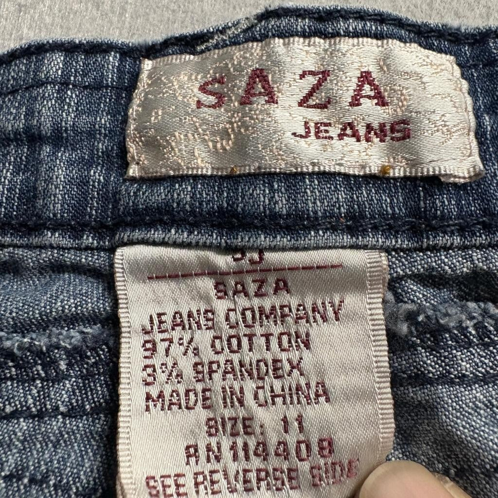 Saza Jeans Womens Size 11 Blue Denim Stretch Straight Leg Low Rise Y2K