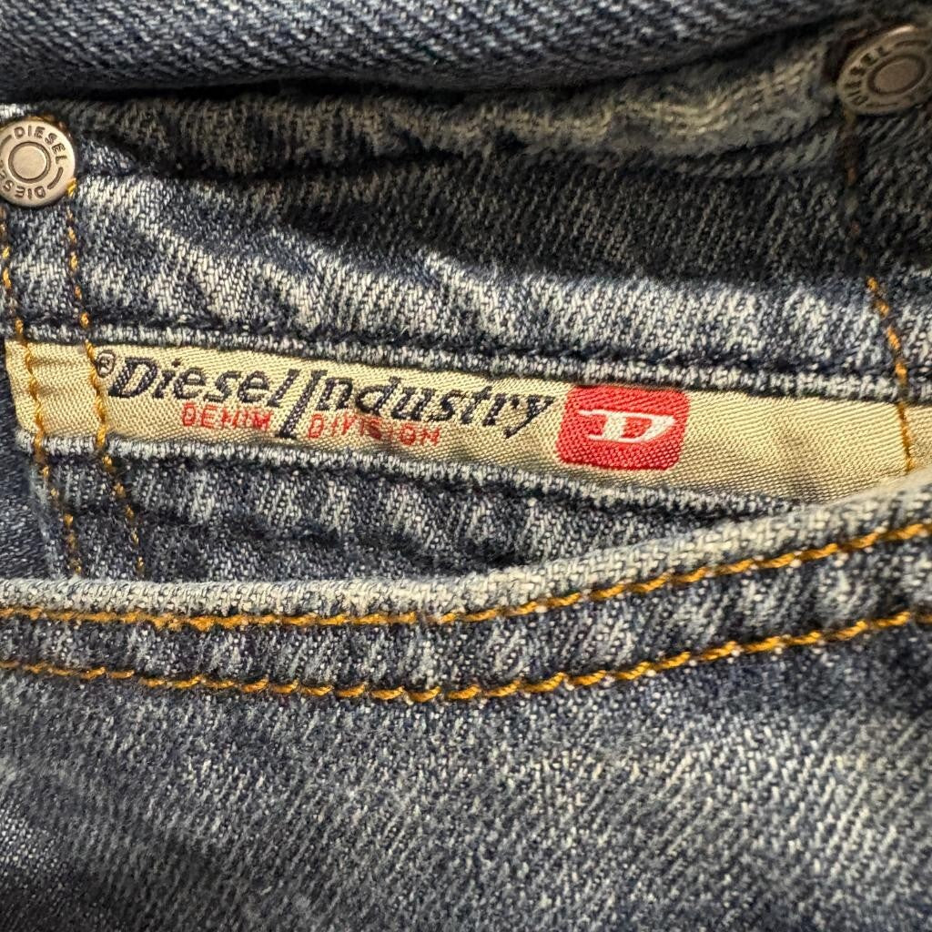 Diesel Safado Jeans Mens 34x32 Regular Slim Straight Wash 0RUs6 Blue Denim