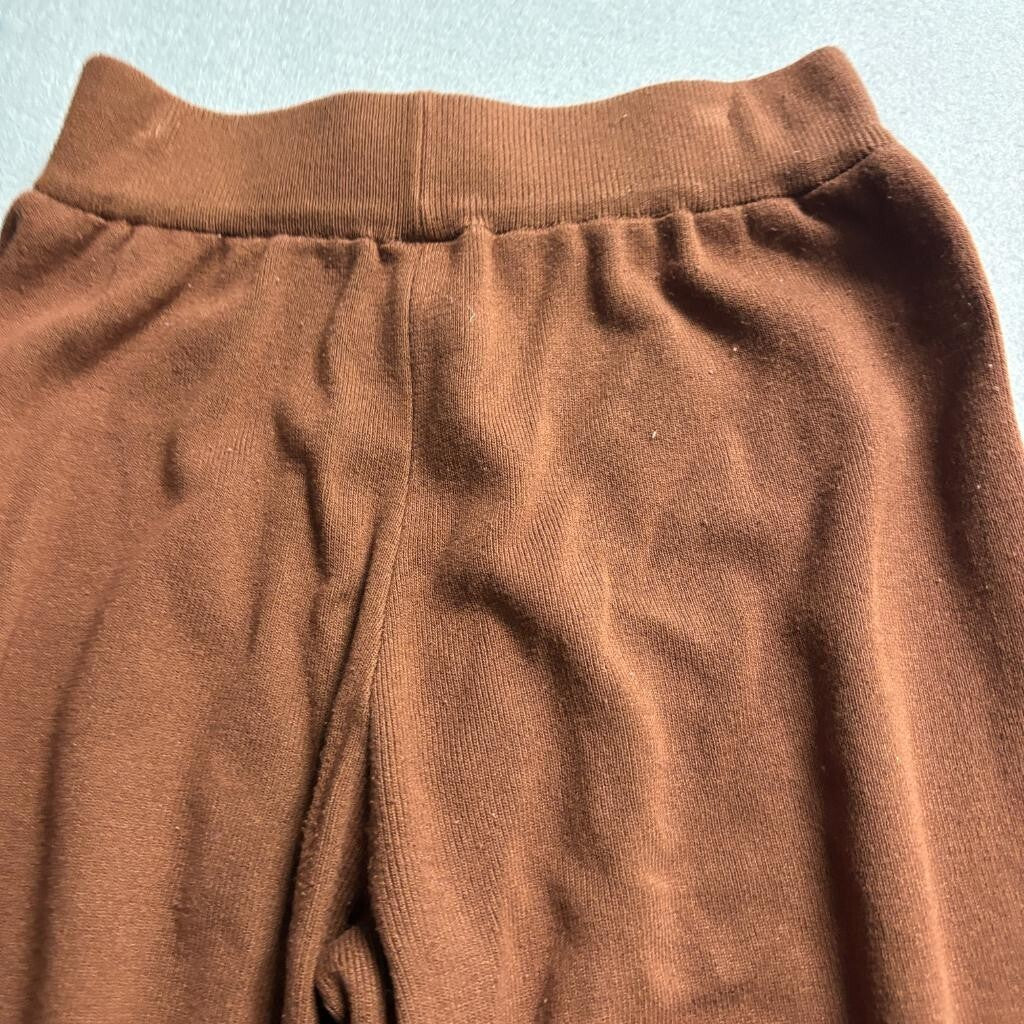 Unbranded Brown Knit Wide Leg Pants Womens Size S Viscose Lounge Cozy