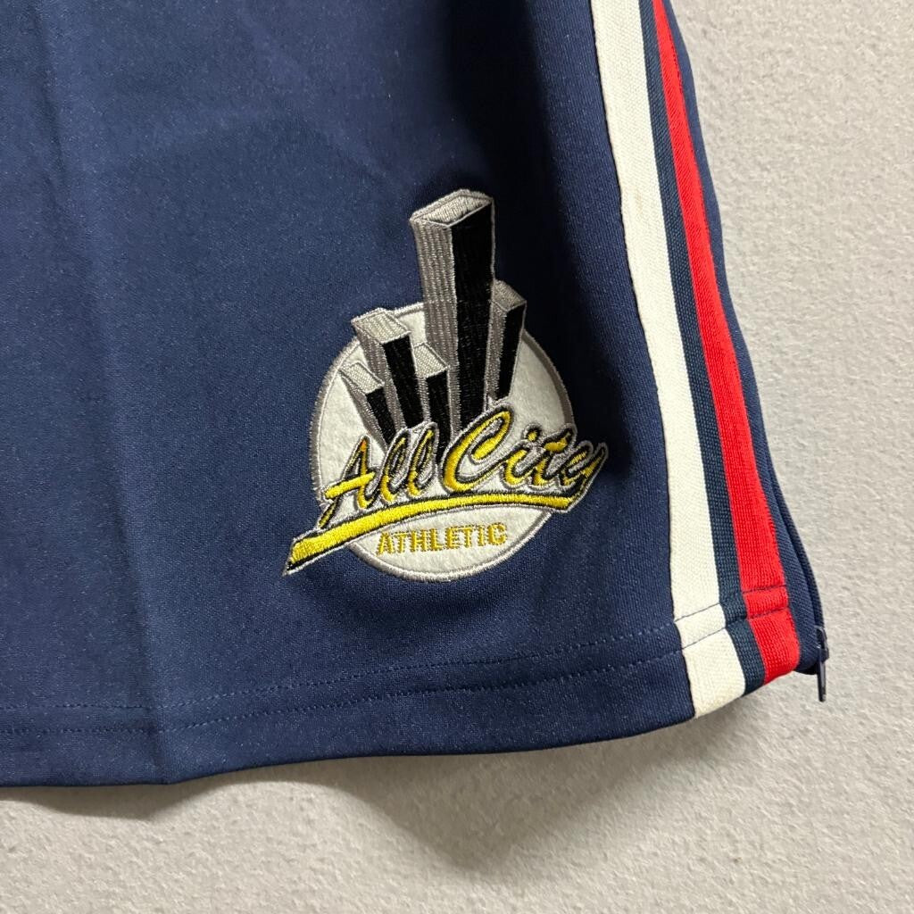 Regal Wear RW 52 Baseball Jersey Shorts Visor Set Mens XL Navy Blue Hip Hop